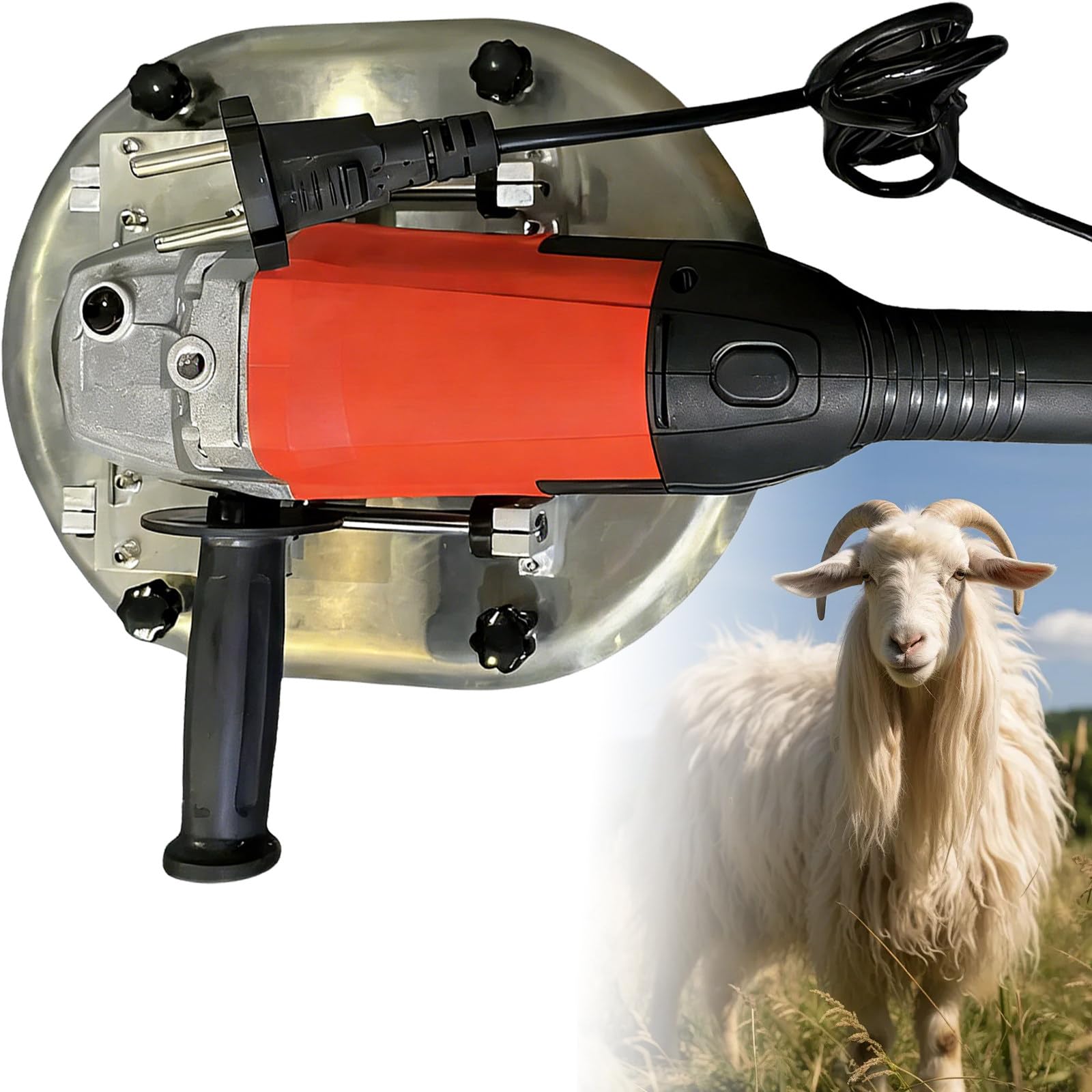 Sjyclaviger High Temperature Resistance Cattle Dehorner, Double Handle Electric Horn Remover, 1500w Copper Electric Horn Dehorn, Bull Horn Remover 3.35" Diameter Red-100