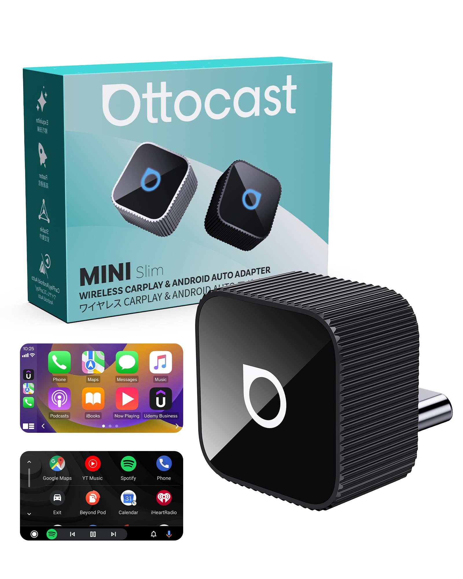 Amazon.com: OTTOCAST Mini Cube 3.0 USB C Wireless CarPlay