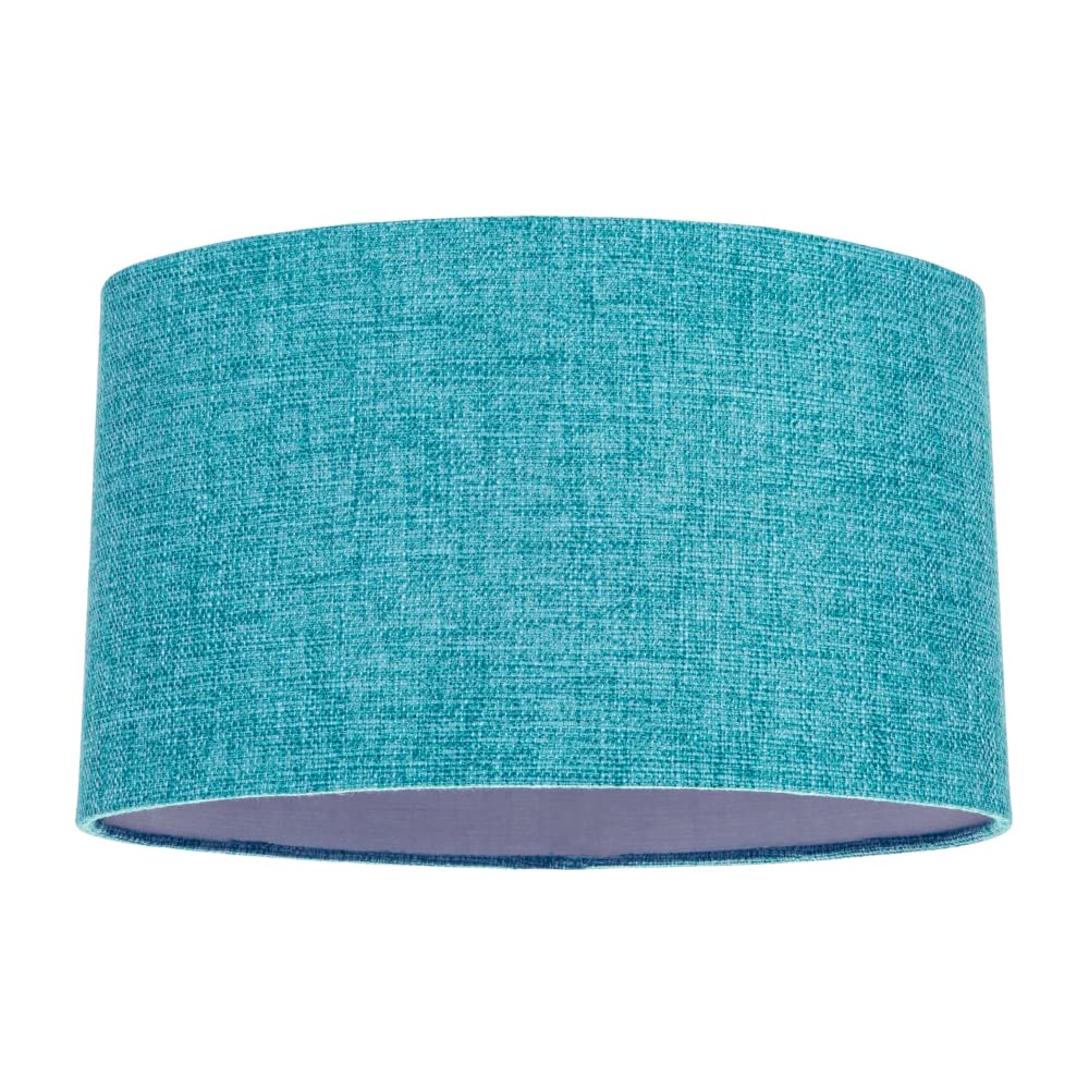 Contemporary and Sleek 12 Inch Rustic Orange Linen Fabric Drum Lamp Shade 60w Maximum | 30cm Diameter | for Table Lamp or Pendant by Happy Homewares — view 12