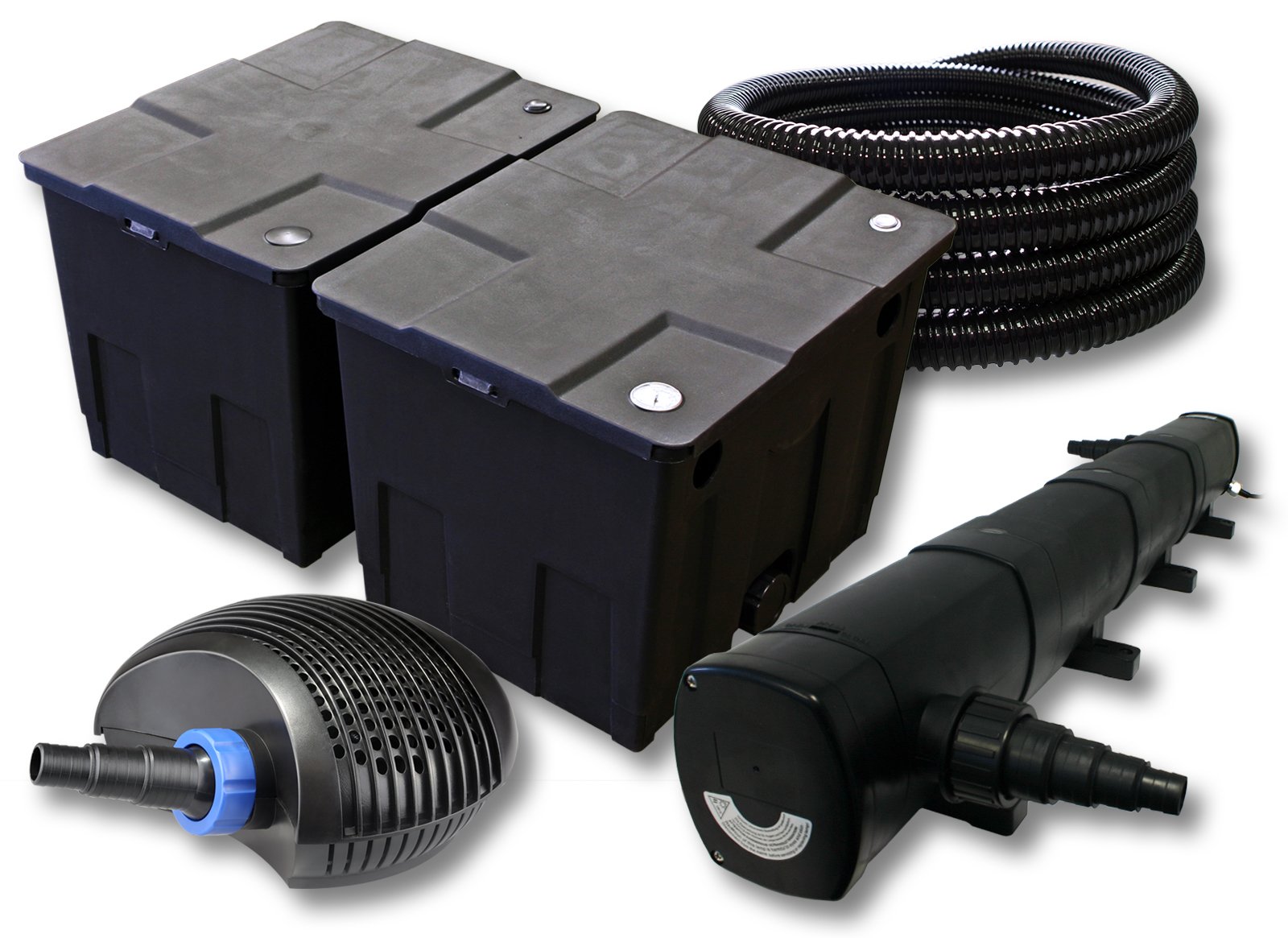 SUNSUN filtros para 60.000l Estanque con 72W Clarificador y 40W ECO Bomba Manguera de 25m