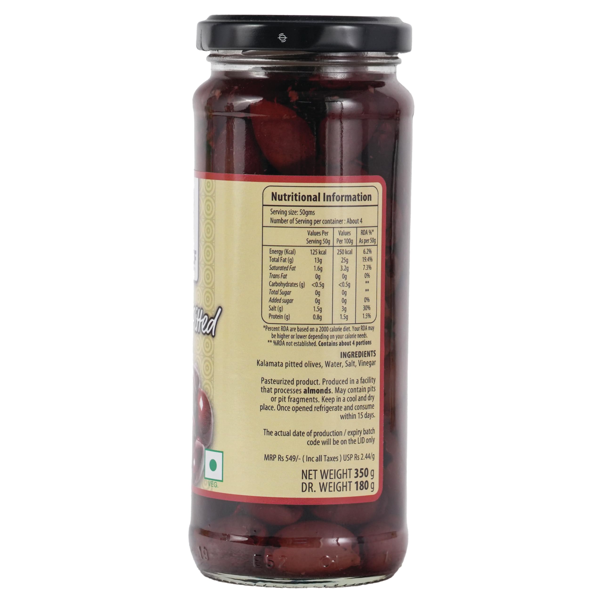 Enakshi (LABEL) Le-Chef Kalamata Pitted Olives 350G - Image 2 thumbnail