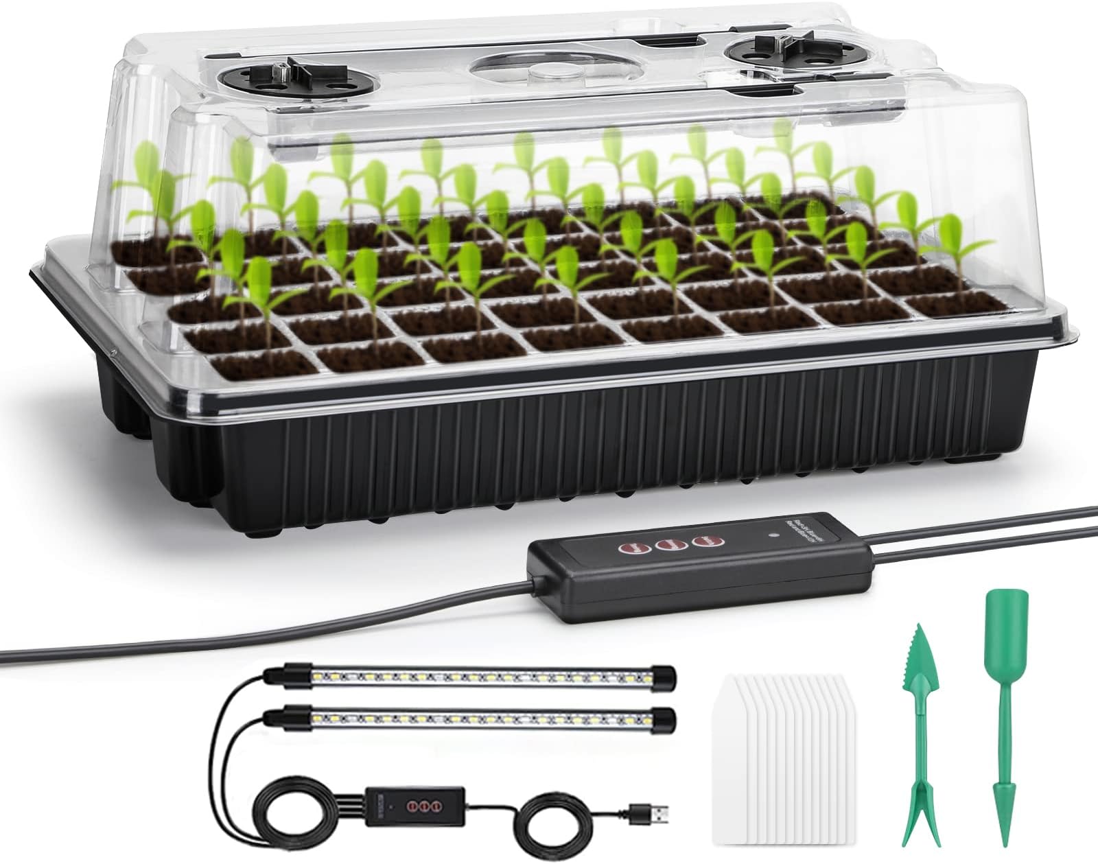 Seed Starter Tray with Grow Light,40 Cells Seed Starter Kit with Humidtiy Dome,Seedling Starter Trays for Seed Germination Kit, Seedling Starting,Propagation, Cloning Plants