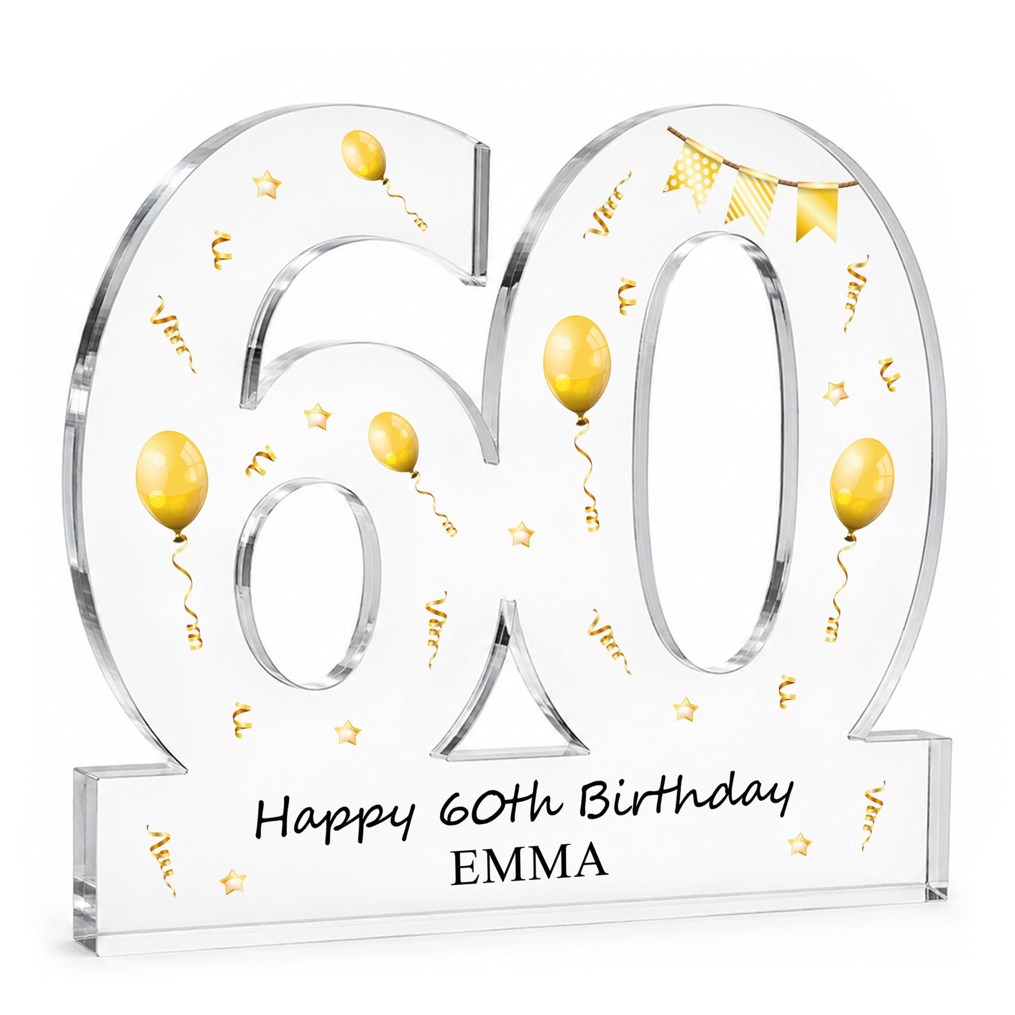 Red Ocean Personalised 60th Birthday Freestanding Plaque Gift For Women Mum Nan Grandma Auntie