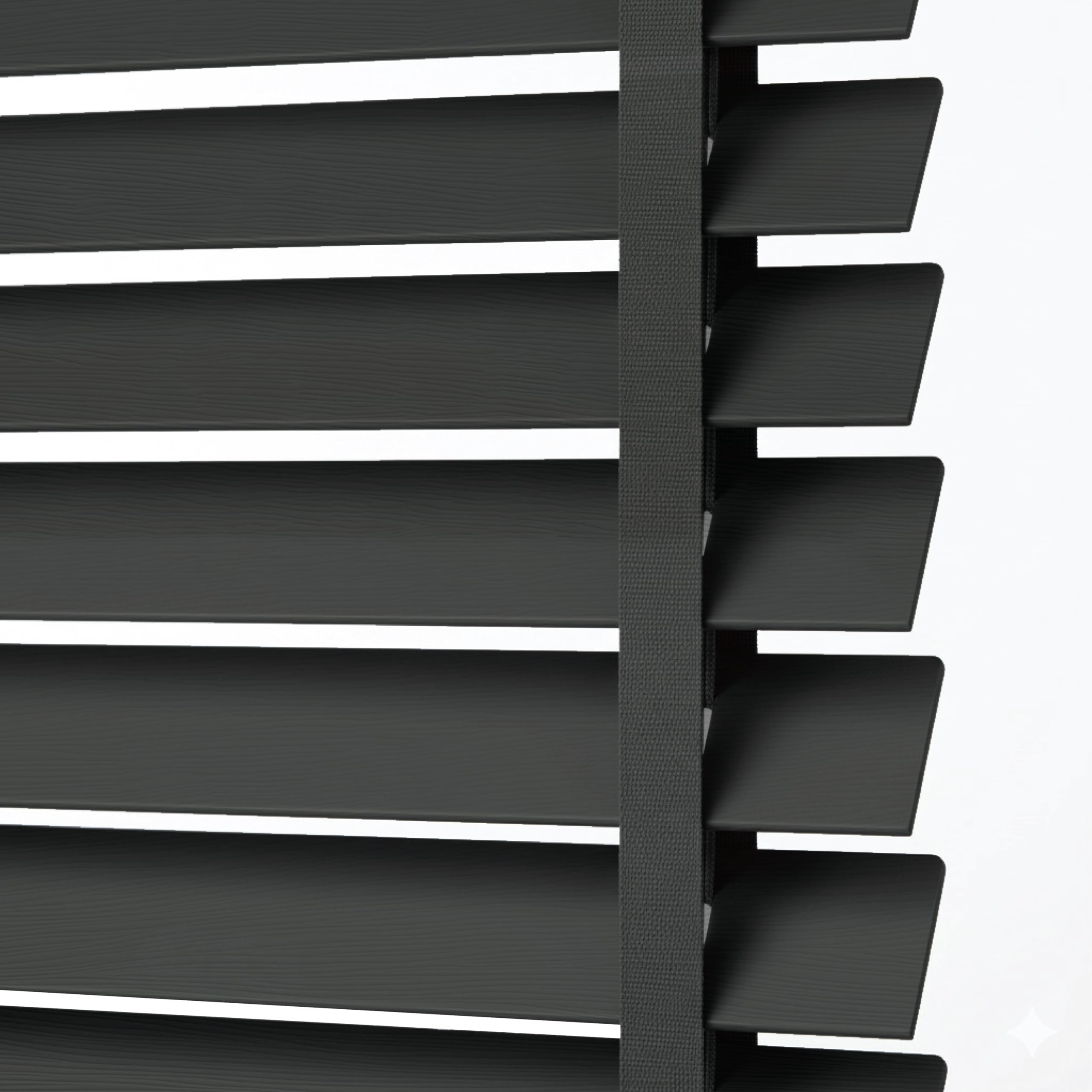 Home In Style 4U Faux Wood Blinds Window Venetian Blinds Easy Fit Child Safe Tape Trimmable Wooden Blinds-50mm Slats with Aluminium Headrail (Charcaol With Tape, 225X150) โ image 1