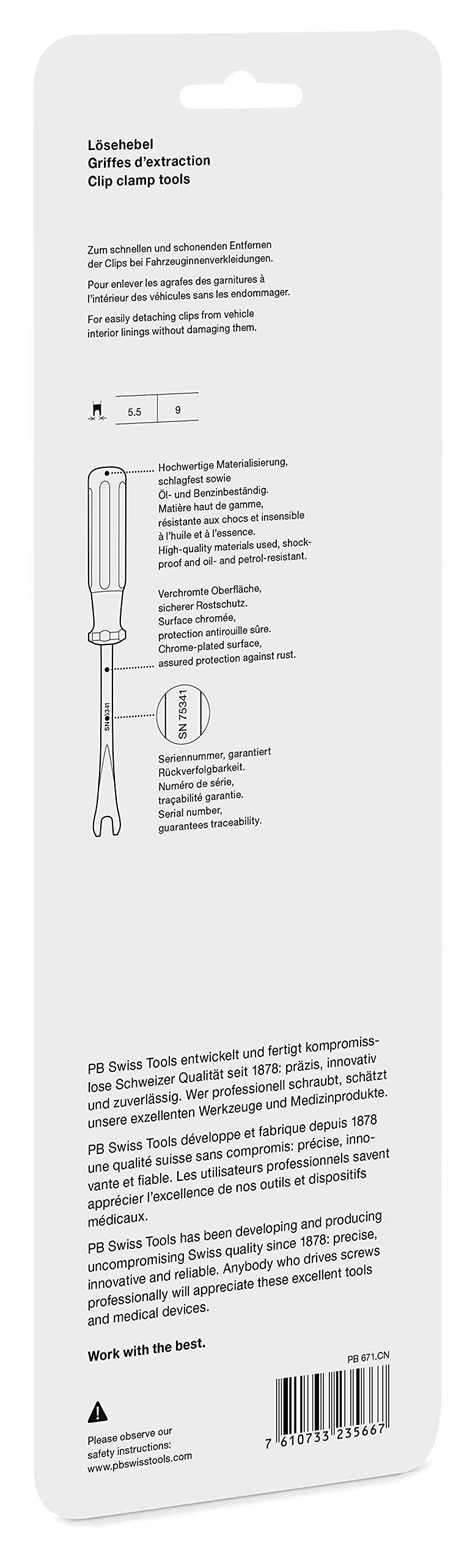 PB Swiss Tools PB 671 Lot de 2 leviers de soudure 100 % fabriqué en Suisse