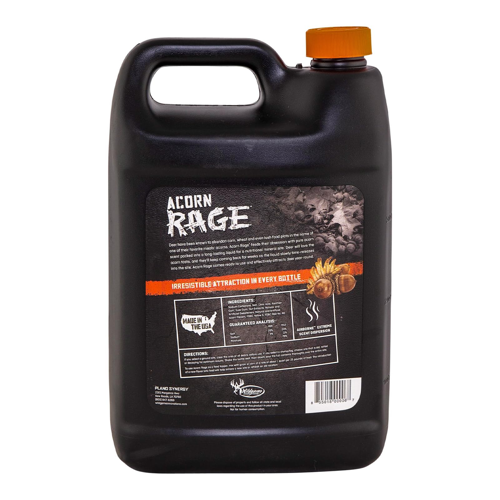 Wildgame Innovations Acorn Rage Liquid Deer Attr?ctant, 1 Gallon | Long-Lasting Effective Year-Round Time-Released Liquid Mineral Attr?ctant with Airborne Technology