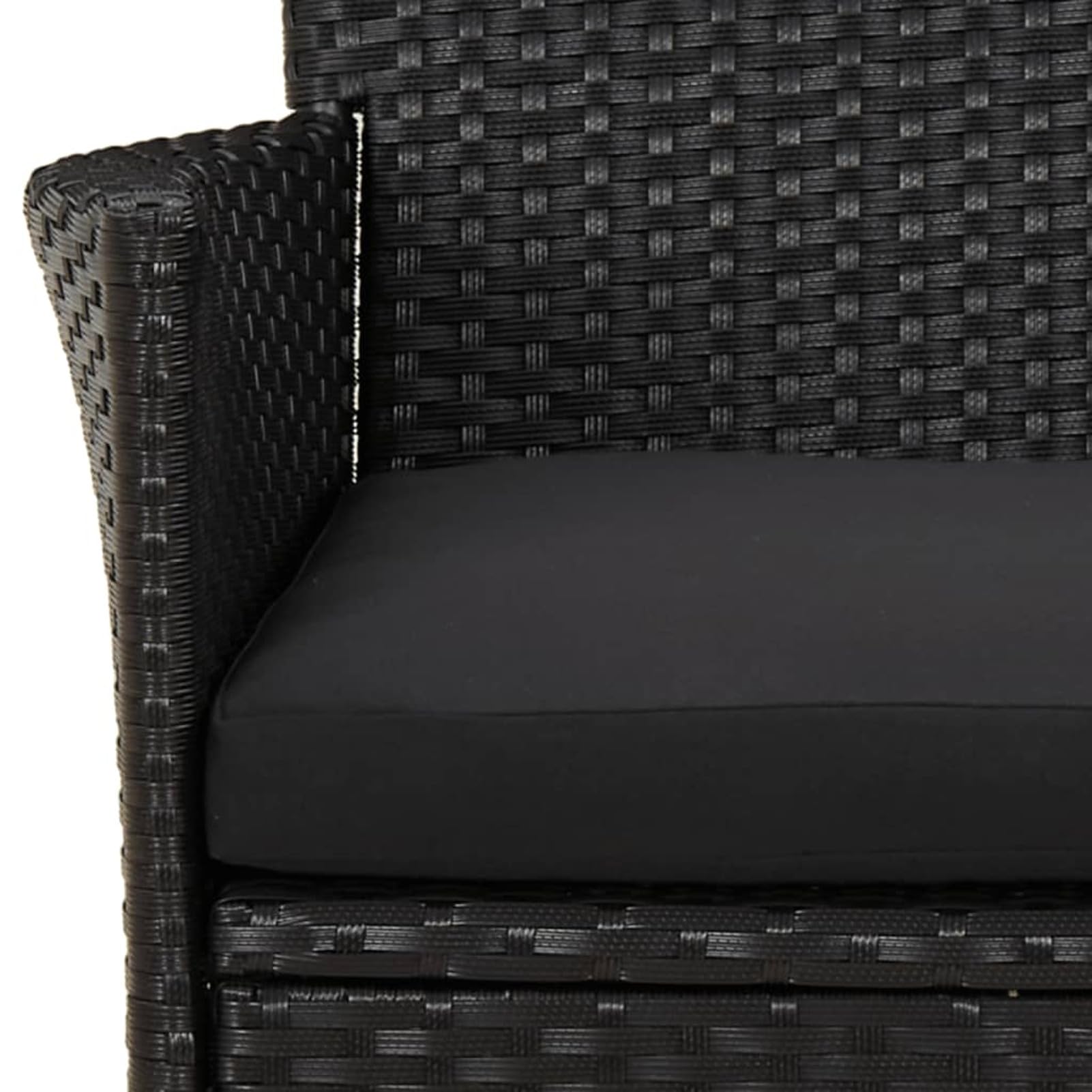 ShGaxin 5-TLG. Garten-Bistro-Set mit Kissen Schwarz Poly Rattan Bierzeltgarnitur, Gartenbar, Biertisch Bierbänke, Essgruppe, Gartenmöbel Set, Balkonmöbel, 3187427