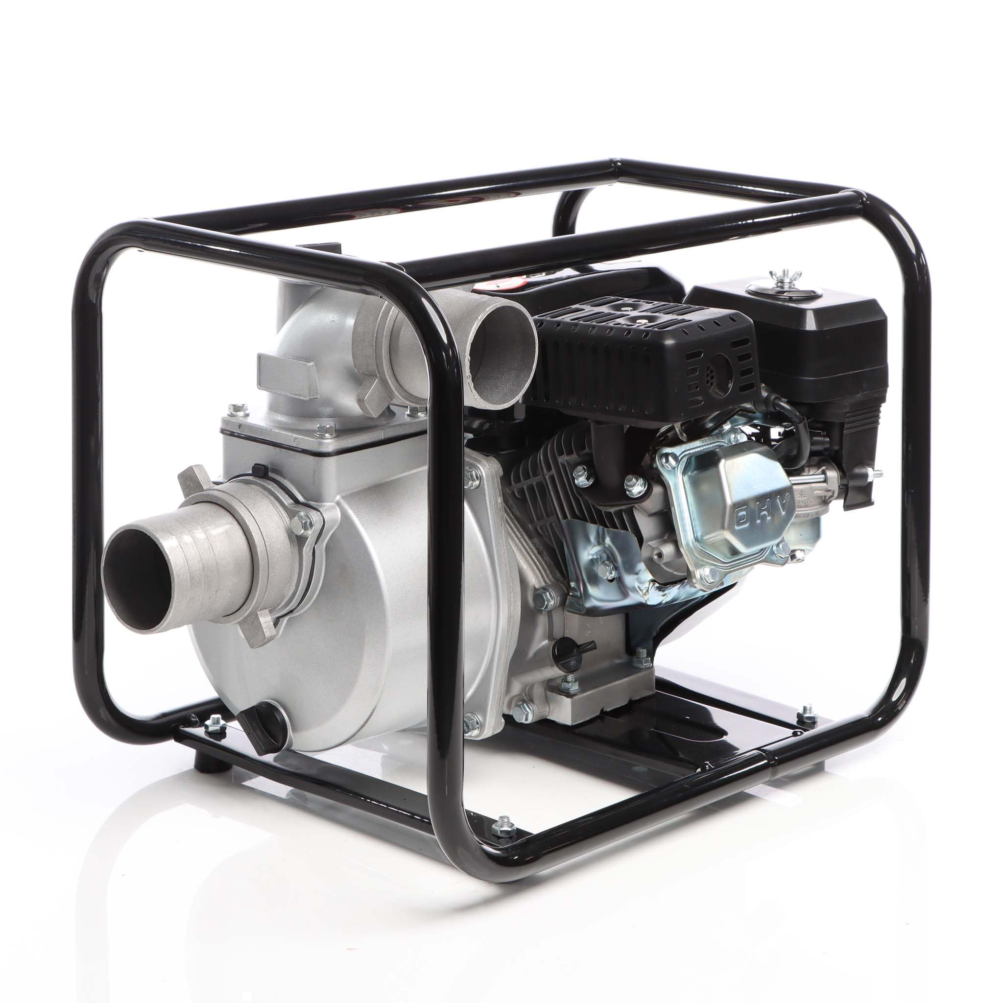 Wiltec Pompa per acque nere a benzina 4kW 48.000 l/h Pompa da giardino con attacco da 80 mm (3")