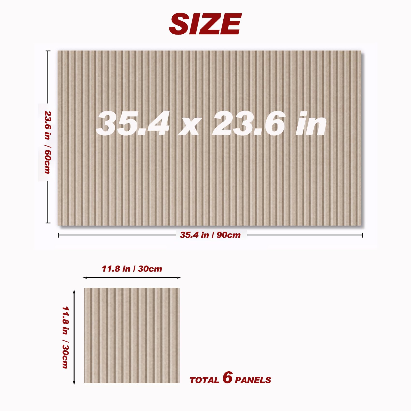 Large Felt Wall Tiles Cork Boards for Office 90x60CM Felt Bulletin Board Photos Boards Pin Board for Walls Home Decor Photos Memos Noise Reduction Boards(Dark Camel - Image 2