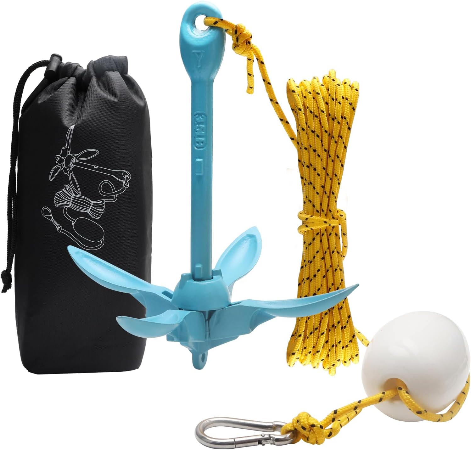 Kayak Anchor Boat Anchor for Kayaks, Canoes, SUP Paddle Boards & Jet Skis, Folding Anchor with 40ft Anchor Tow Rope and Carrying Bag Kayak Anchor Boat Anchor for Kayaks, Canoes, SUP Paddle Boards & Jet Skis, Folding Anchor with 40ft Anchor Tow Rope and Carrying Bag