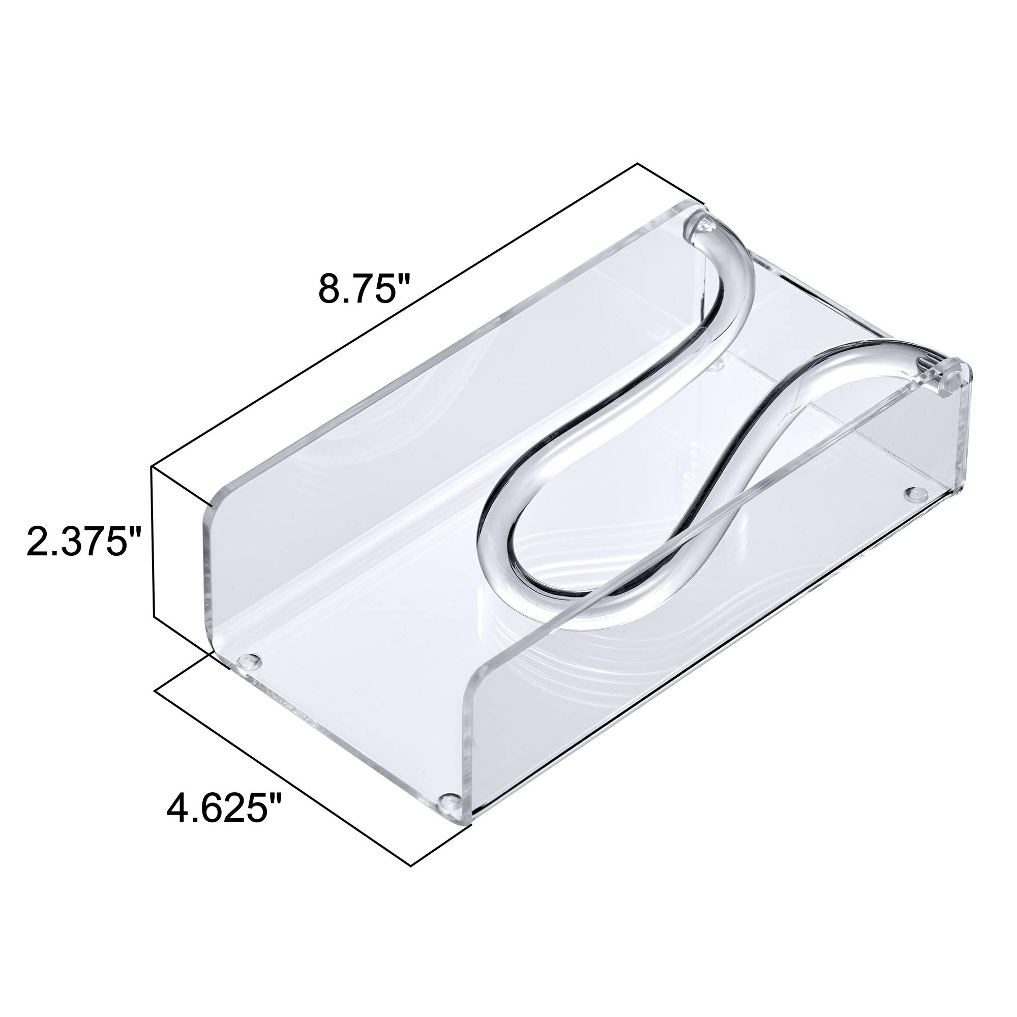 Amazing Abby - Portatovaglioli in acrilico per ospiti, 21,6 x 11,4 cm, in plastica trasparente, ideale per bancone da cucina, tavolo da pranzo, bagno e molto altro