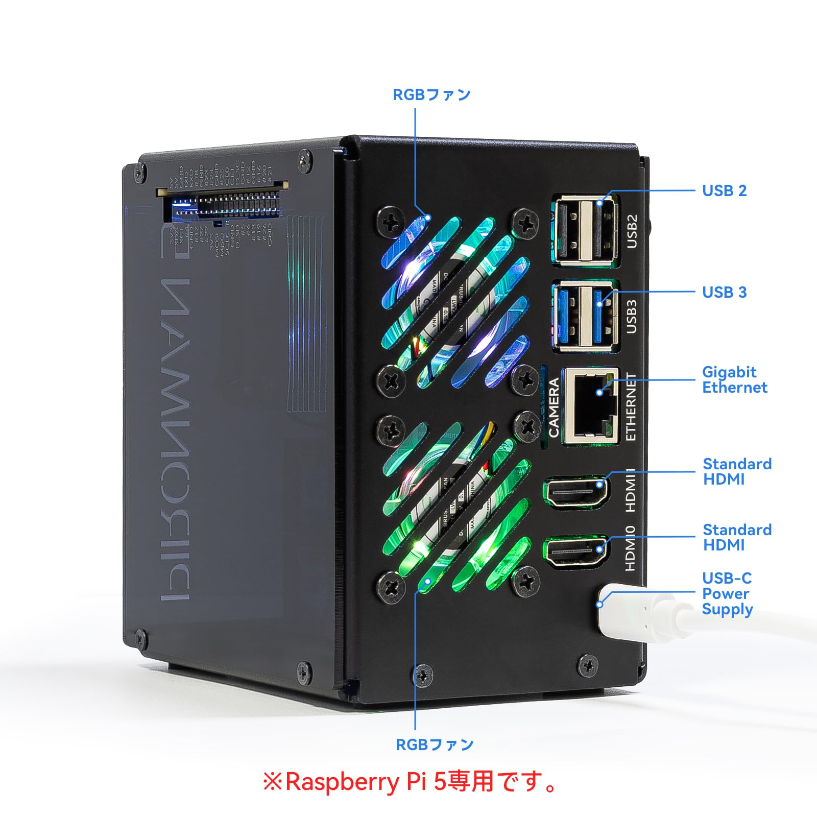 Amazon.co.jp: Pironman 5-MAX デュアル NVMe M.2 SSD PCIe ケース