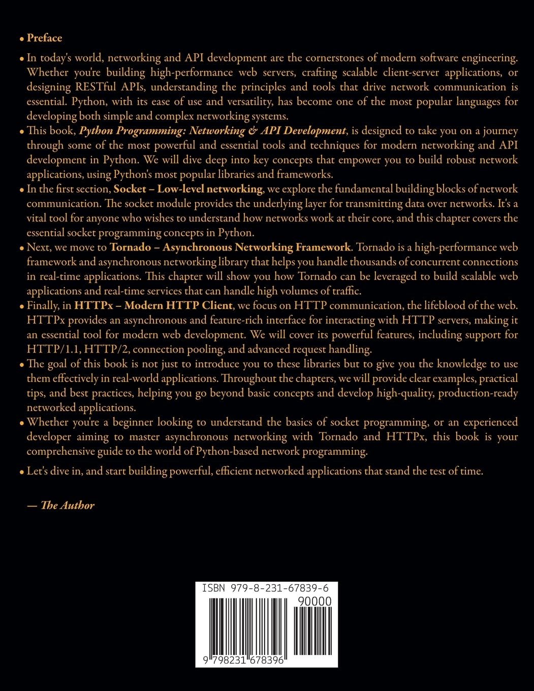 Python Programming: Networking & API Development, Socket, Tornado, HTTPx: 6