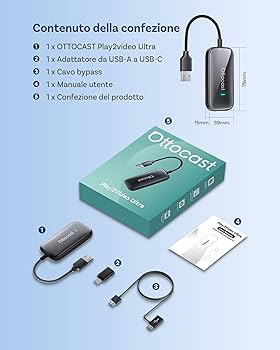2026 Nuovo OTTOCAST Play2video Ultra, Adattatore CarPlay