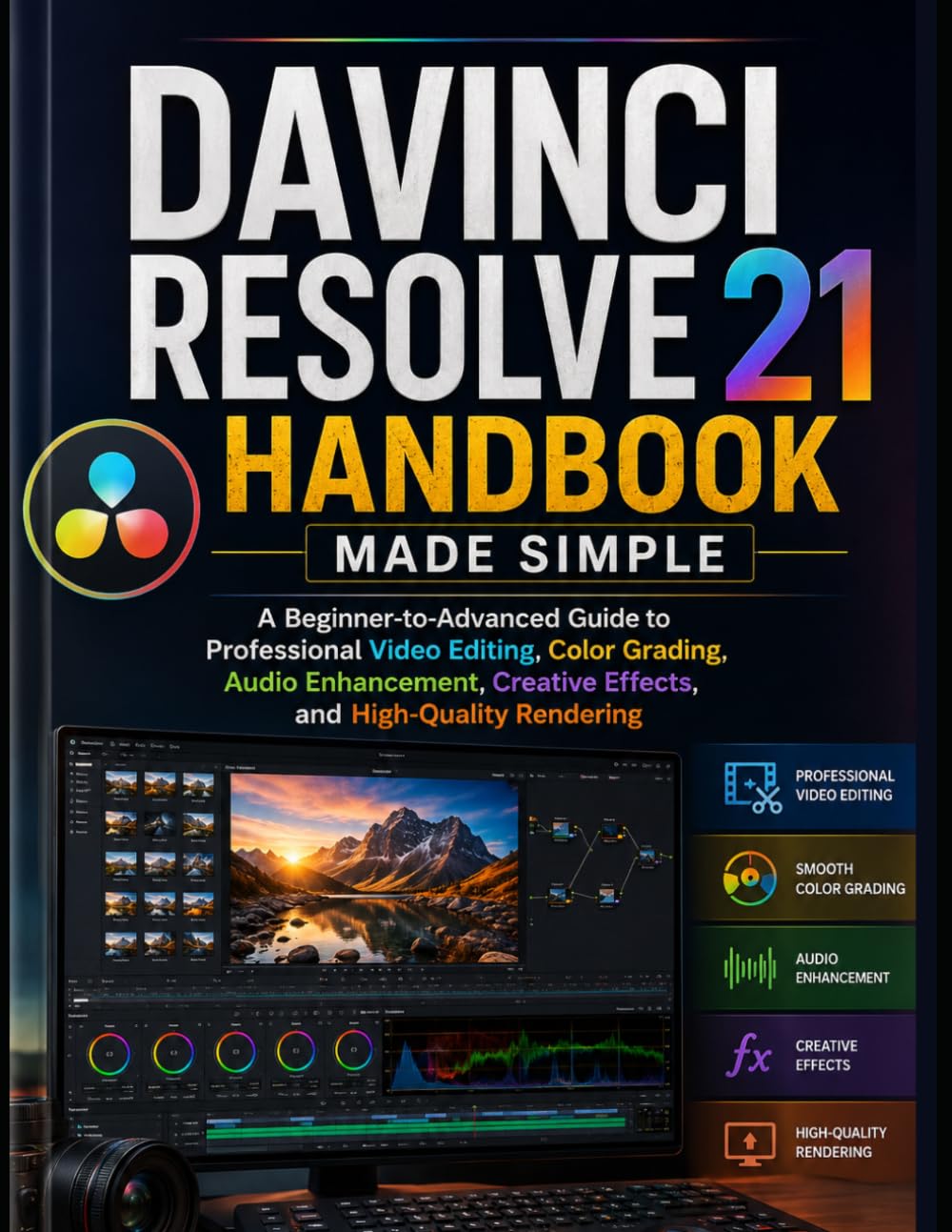 Davinci Resolve 21 Handbook Made Simple: A Beginner-to-Advanced Guide to Professional Video Editing, Color Grading, Audio Enhancement, Creative Effects, and High-Quality Rendering