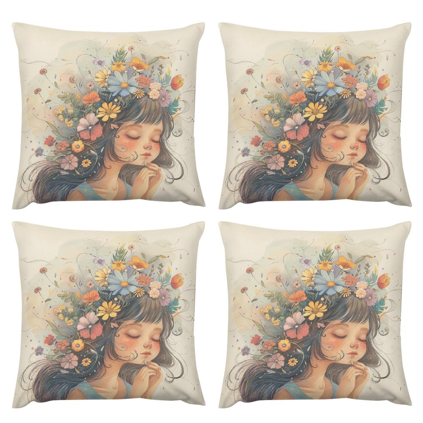 Housses de coussin de salon à motif floral déco printanière pour votre canapé