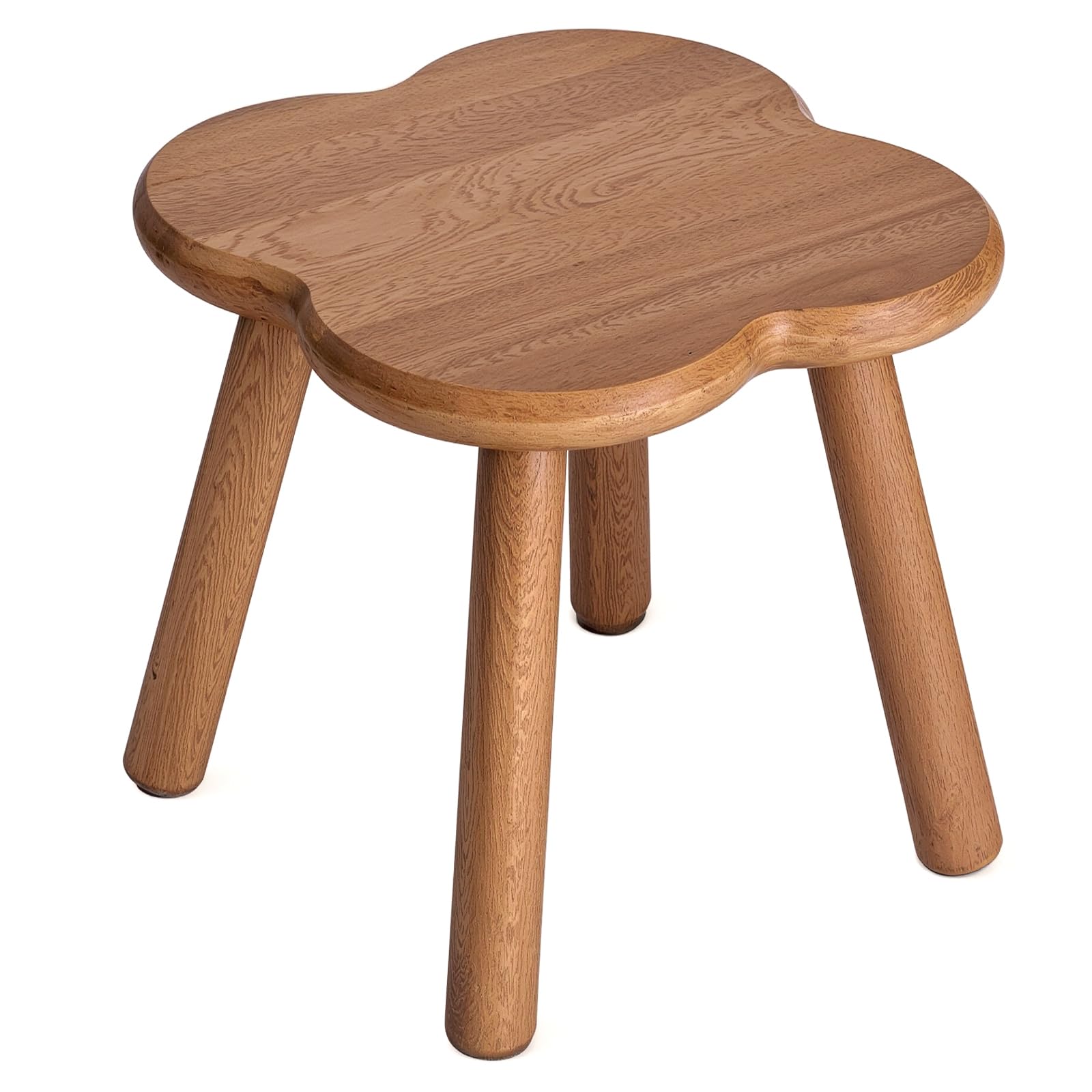 FERNVALE Small Wooden Stool 24x24x24cm, Solid Wood Step Stool for Kids & Adults, Square Wooden Stool for Living Room, Kitchen, Bathroom, Garden, Portable Multi Purpose Furniture Stool, Brown