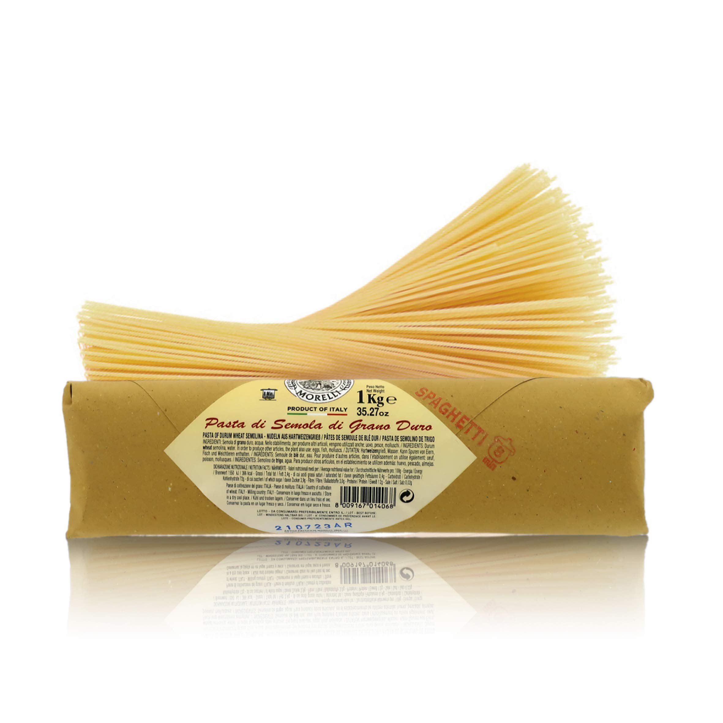 Antico Pastificio Morelli 1860 Srl Spaghetti Kochen 8 Minuten, typische regionale Pasta, 6 Packungen à 1 kg