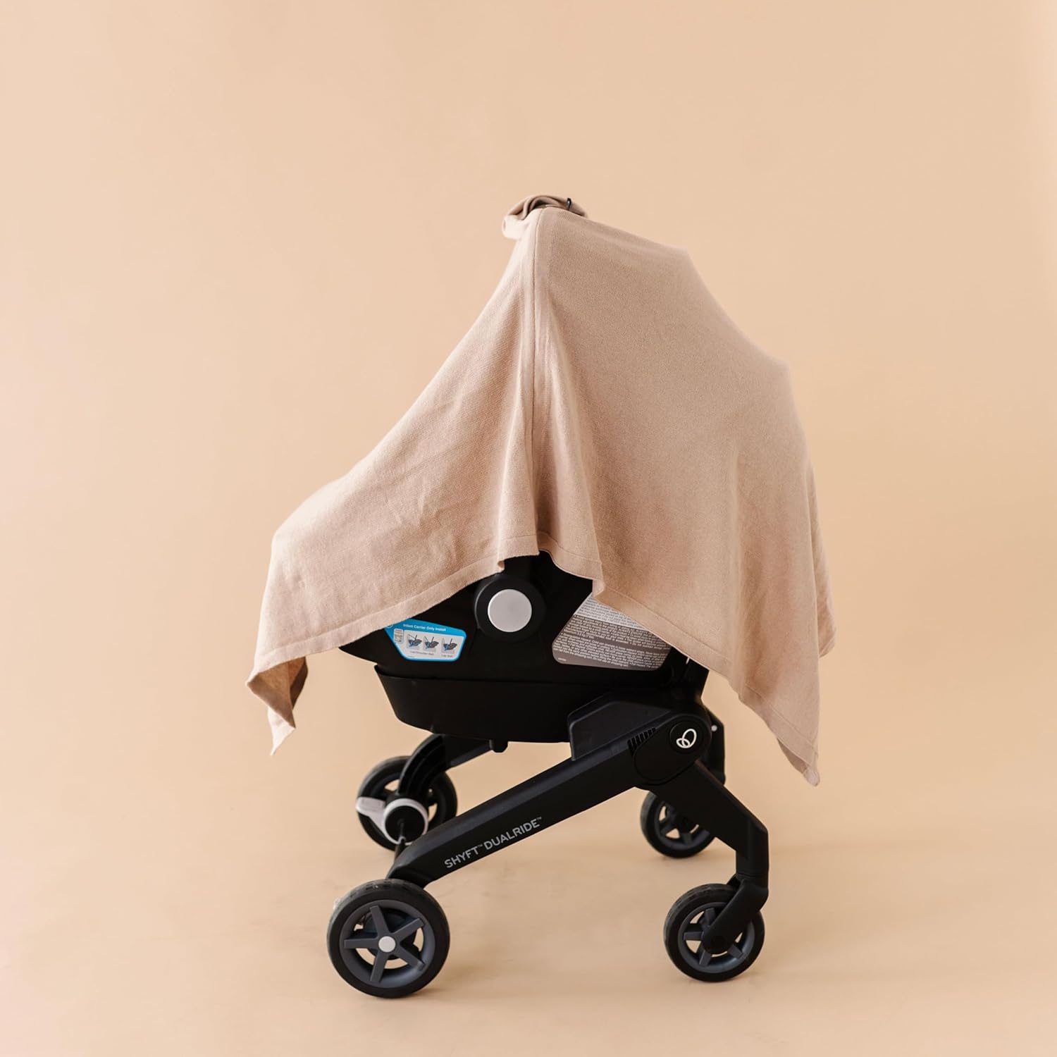 MakeMake Organics Knit Breathable Nursing Cover Up for Breastfeeding - Soft GOTS Certified Organic Cotton Breastfeeding Cover Up for Women - Privacy Feature, Sand