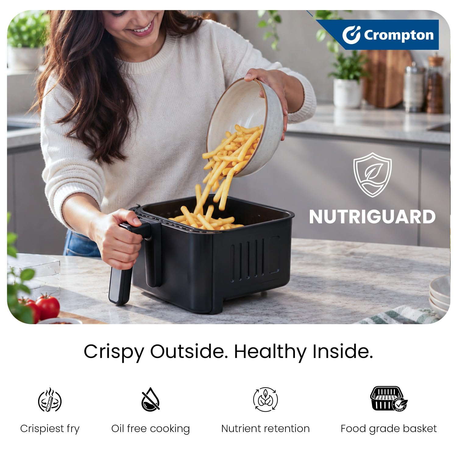 Crompton Ameo Edge Air Fryer - 5L Digital -4