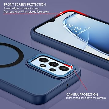 GUAGUA for Samsung Galaxy A23 Case Compatible with MagSafe Magnetic Cases Slim Translucent Matte Skin Feeling Shockproof Protective Anti-Scratch Phone Case for Samsung Galaxy A23 5G/4G, Blue