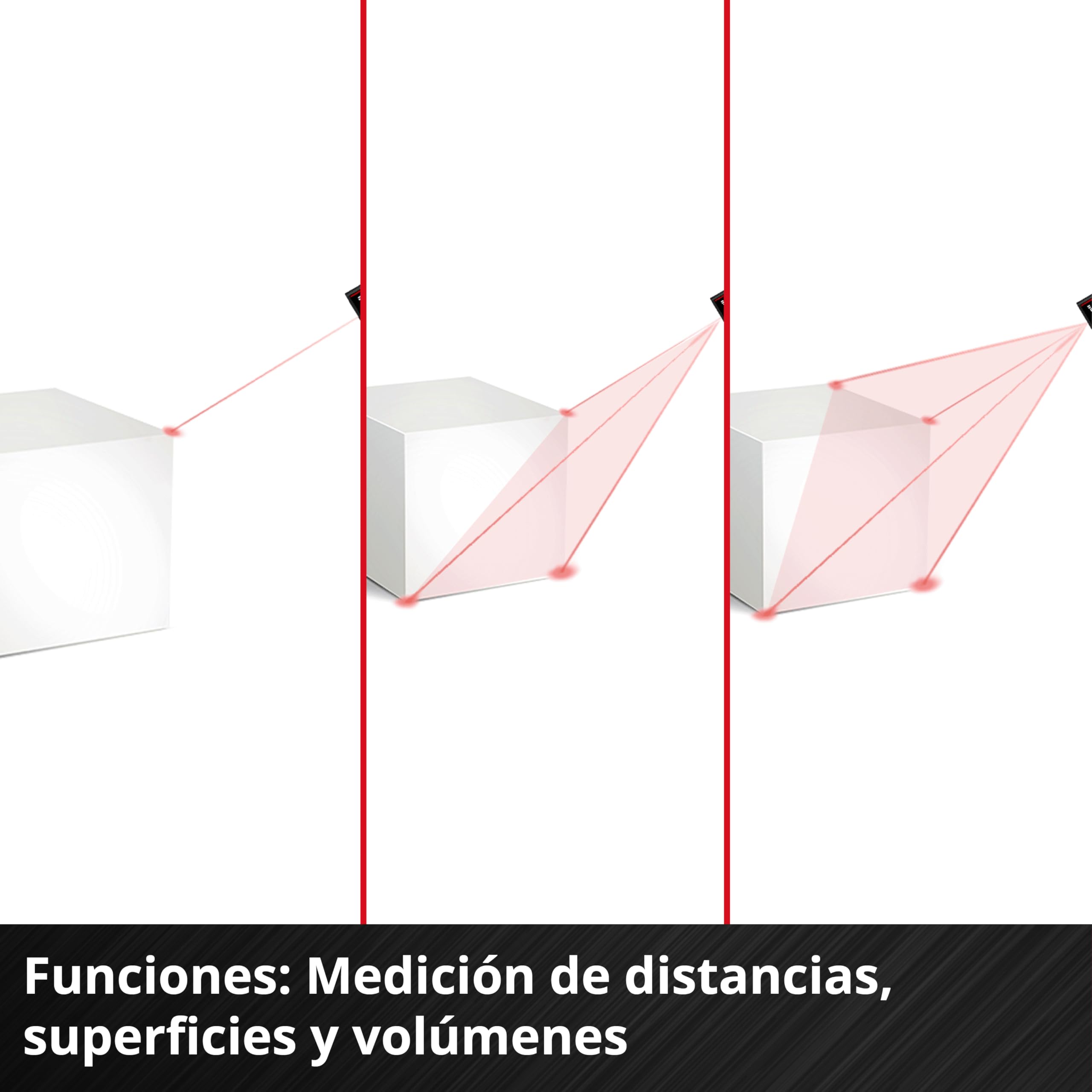 Einhell medidor de distancia láser TC-LD 30 R (30 m máx. rango de medición, modos de medición de distancia, superficie, volumen, medición continua, pantalla LCD, apagado automático, sin baterías)
