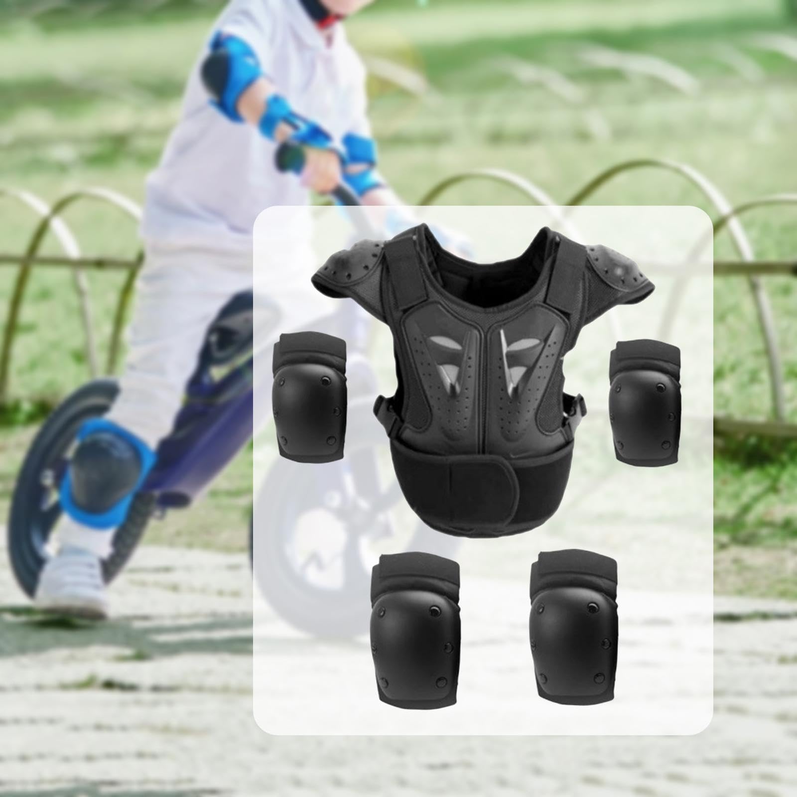 Gilet de pour Enfants, Combinaison de Vélo, Protections Intégrales, Genouillères et Coudières Portables pour La Conduite à, Style A