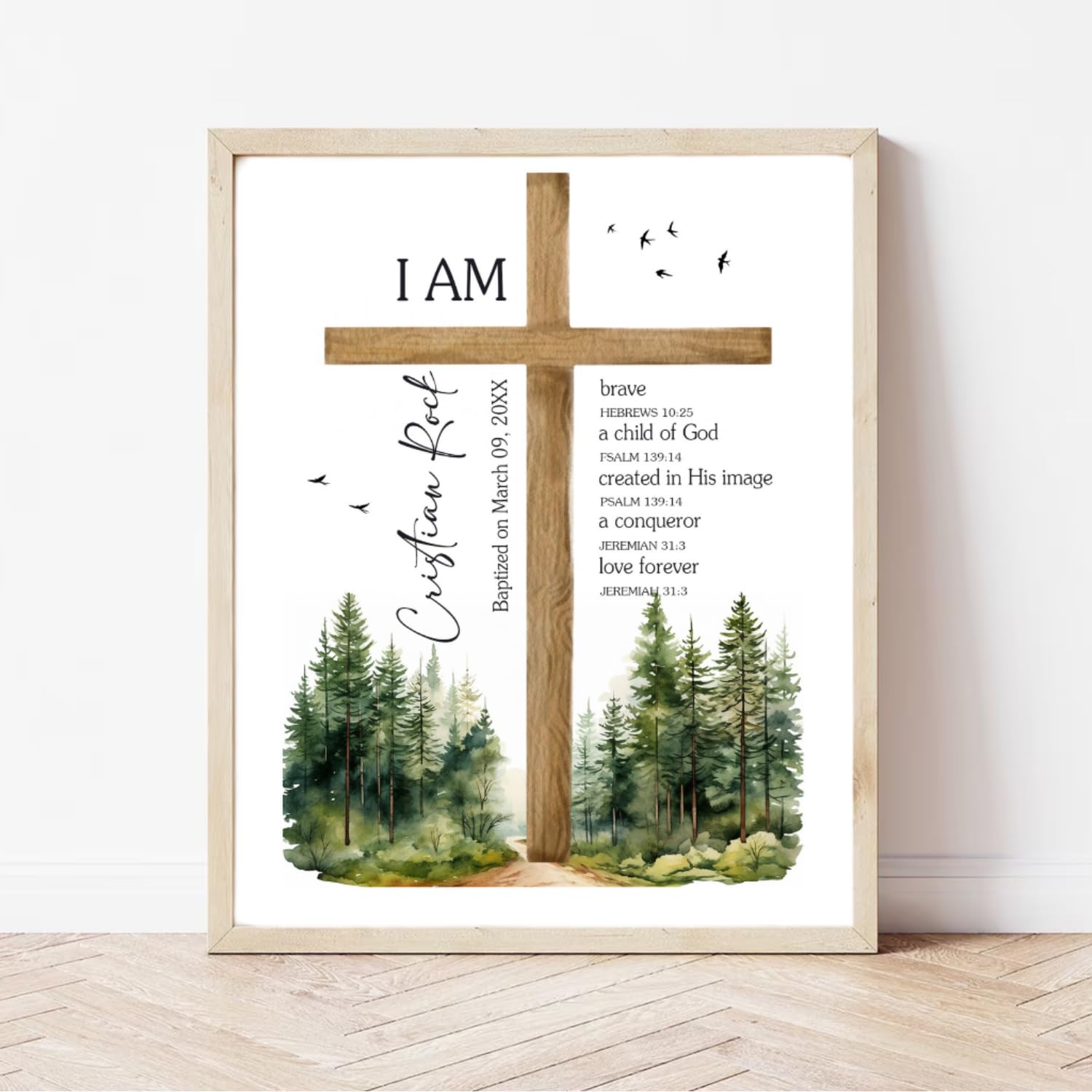 Personalized Baptism Gift for Boy or Girl, Custom Baptism Cross with Name &amp; Date, Baby Gift, Ideal Dedication &amp; Christening Decor, Meaningful Keepsake Sign (Design 1).