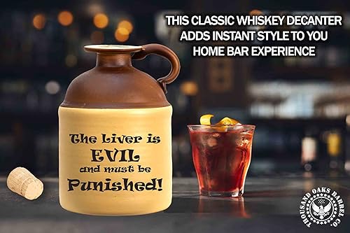 Miniatura 10 de Thousand Oaks Barrel Co. - Jarra de cristal personalizada Moonshine de 25.4 fl oz (0.2 galones), botella de cristal grabada de estilo tradicional