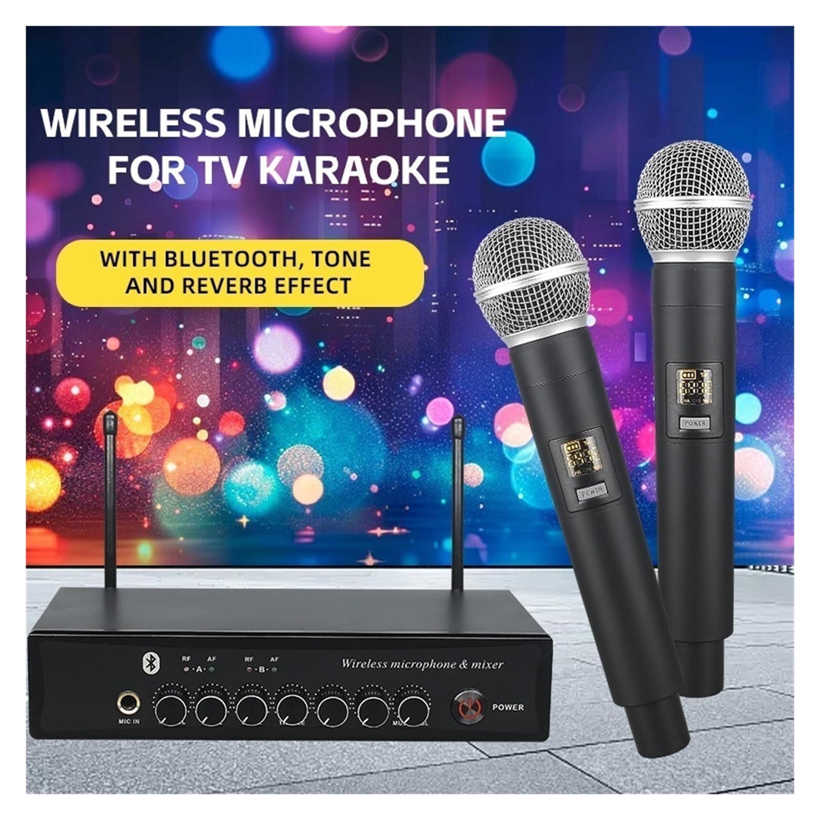Bezprzewodowy System Mikrofonowy Do Karaoke UHF Z Pogłosem Ręczny, Dynamiczny Mikrofon Do Karaoke, Weselny Zespół Muzyczny
