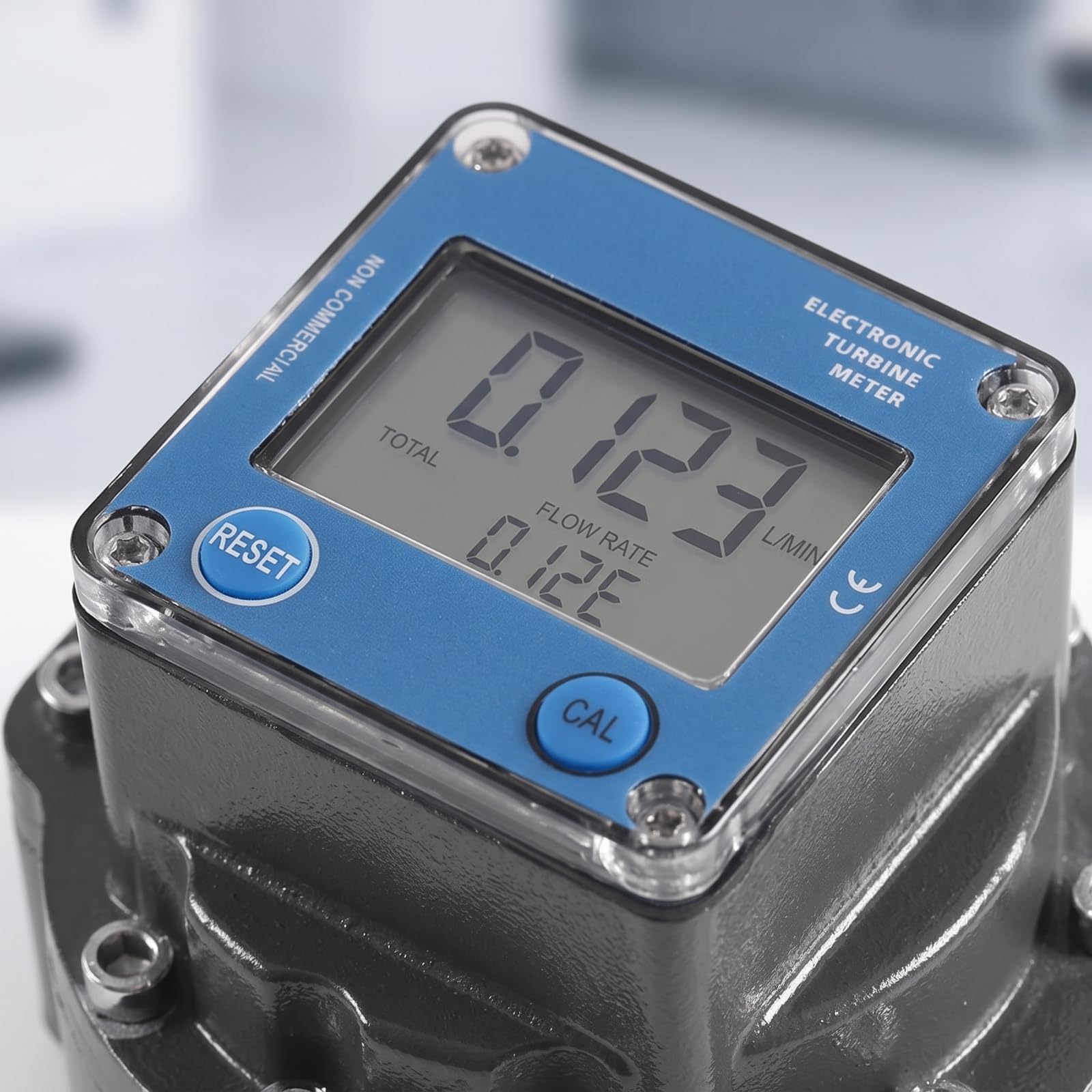 Flussometro Digitale con Display Display Digitale Compatto Misuratore di Portata Del Gas Filettato Strumento per Tecnici, Laboratorio, 1 Pollice 32mm