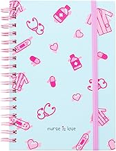 Nurse is Love Small Notebook for Nurses and TCAE - Small Notebook - Mini Spiral Notepad A6 with Fun Designs | Gift for Nurses, Doctors - Accessories | LIGHT BLUE