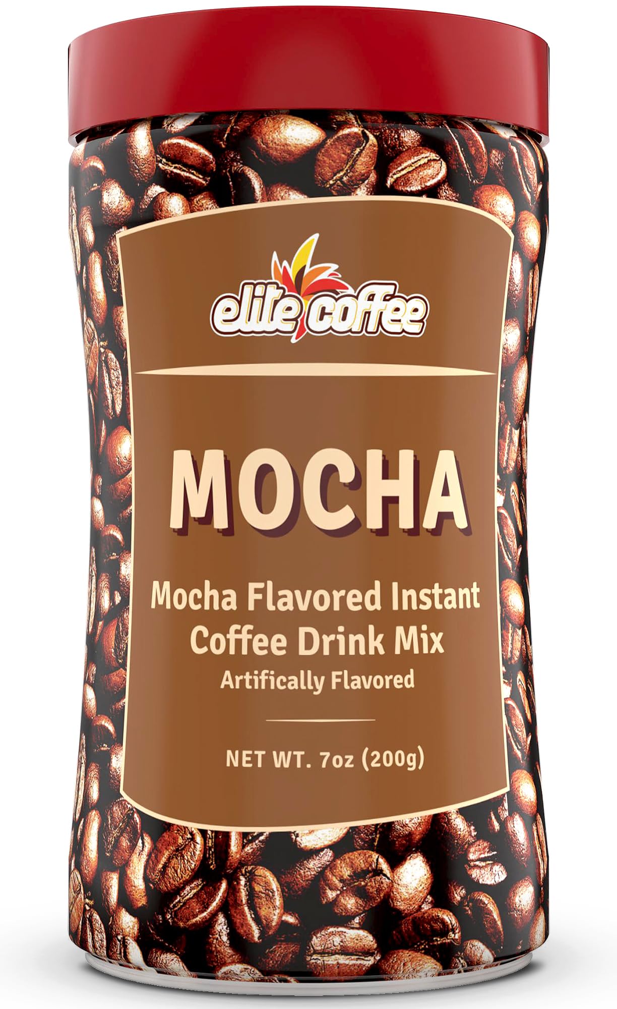 Elite Instant Mocha Coffee - Full-Bodied Rich Granules, 200g - Kosher Certified, Unique Famous Taste