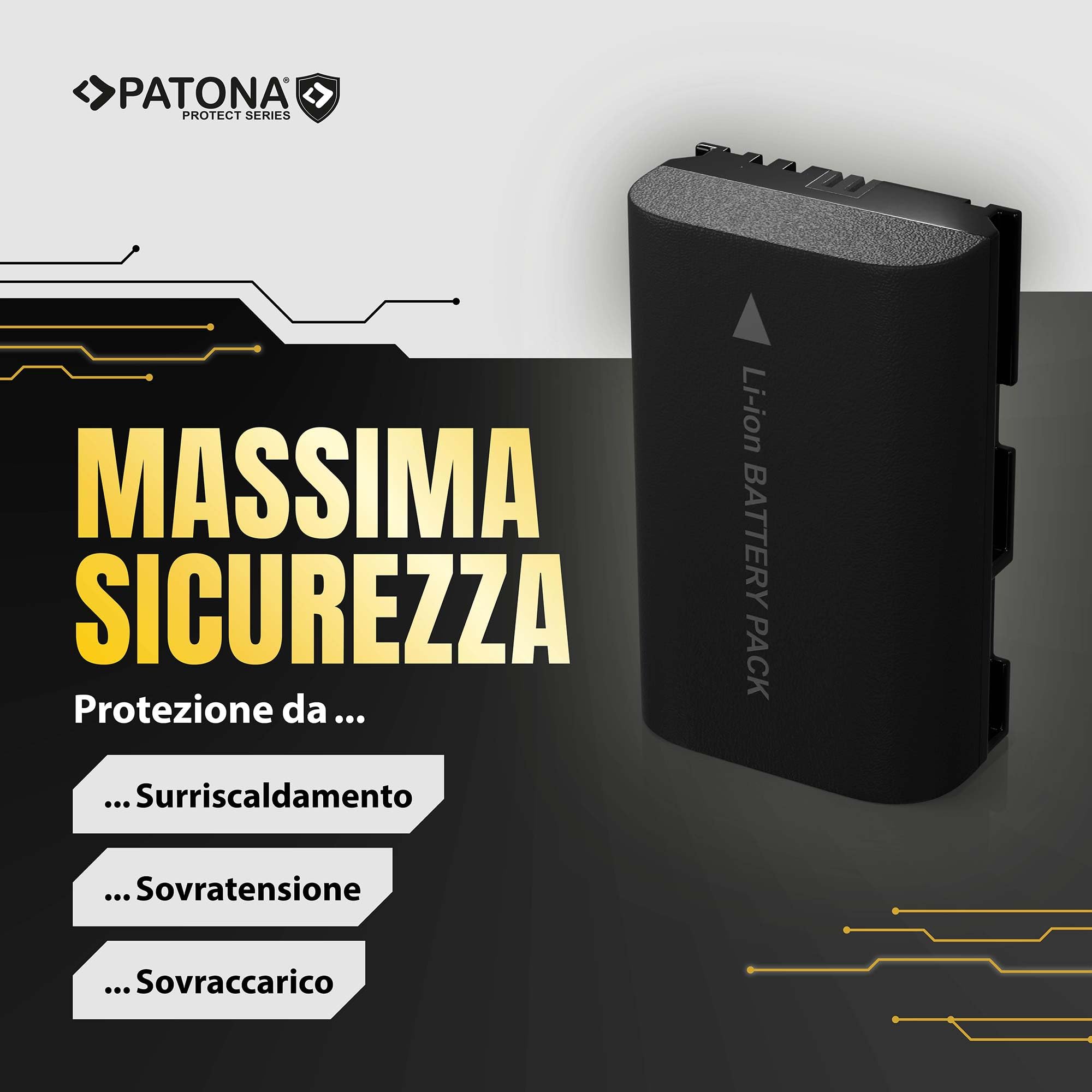 PATONA Protect Batteria LP-E6NH 2600mAh – ricambio per Canon LP-E6 LP-E6N LP-E6NH – compatibile con EOS R5 R6 R6II R7 5D III/IV 6D 7D 90D – sensore NTC e guscio V1 ignifugo