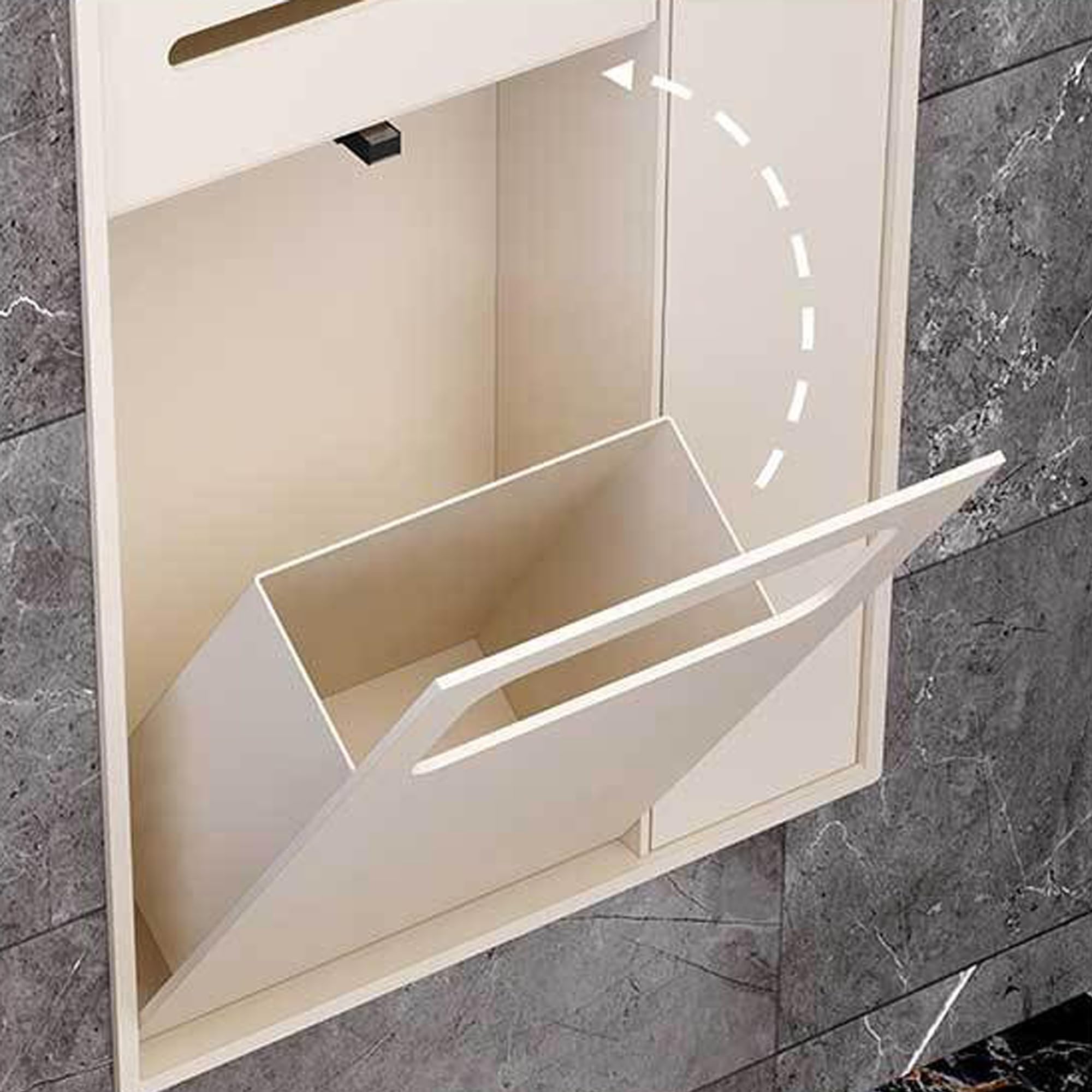 Nicchia doccia in acciaio inox, multifunzionale, con cestino nascosto e porta carta igienica, per bagno, ristorante, hotel