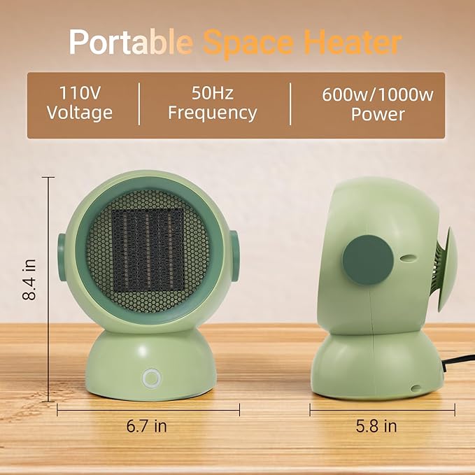 Calefactor Eléctrico Portátil Cerámico PTC 1200W 110V miniatura 2