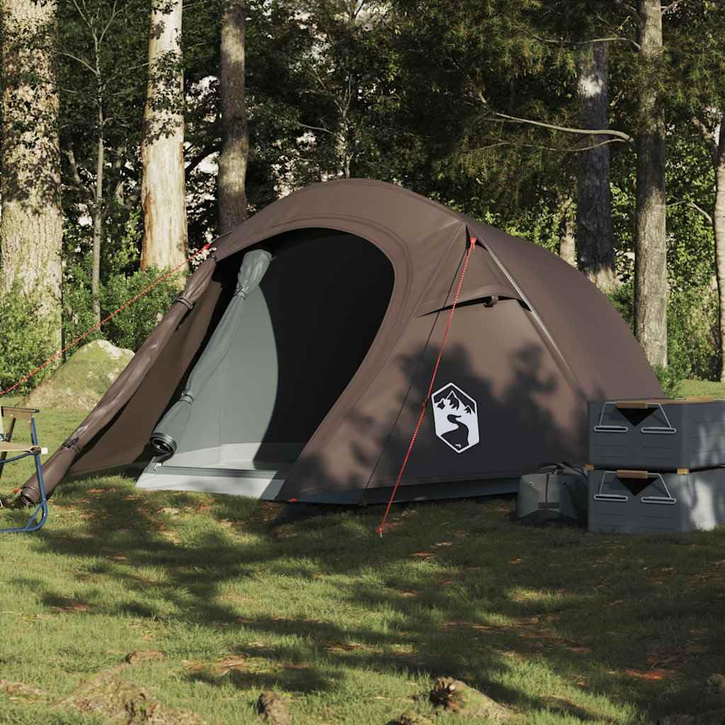 Tente tunnel pour personnes vert olive imperméable avec auvent amovible, ventilation, moustiquaire, tente de camping pour l'extérieur, festival, randonnée, avec poteaux et bac de sol