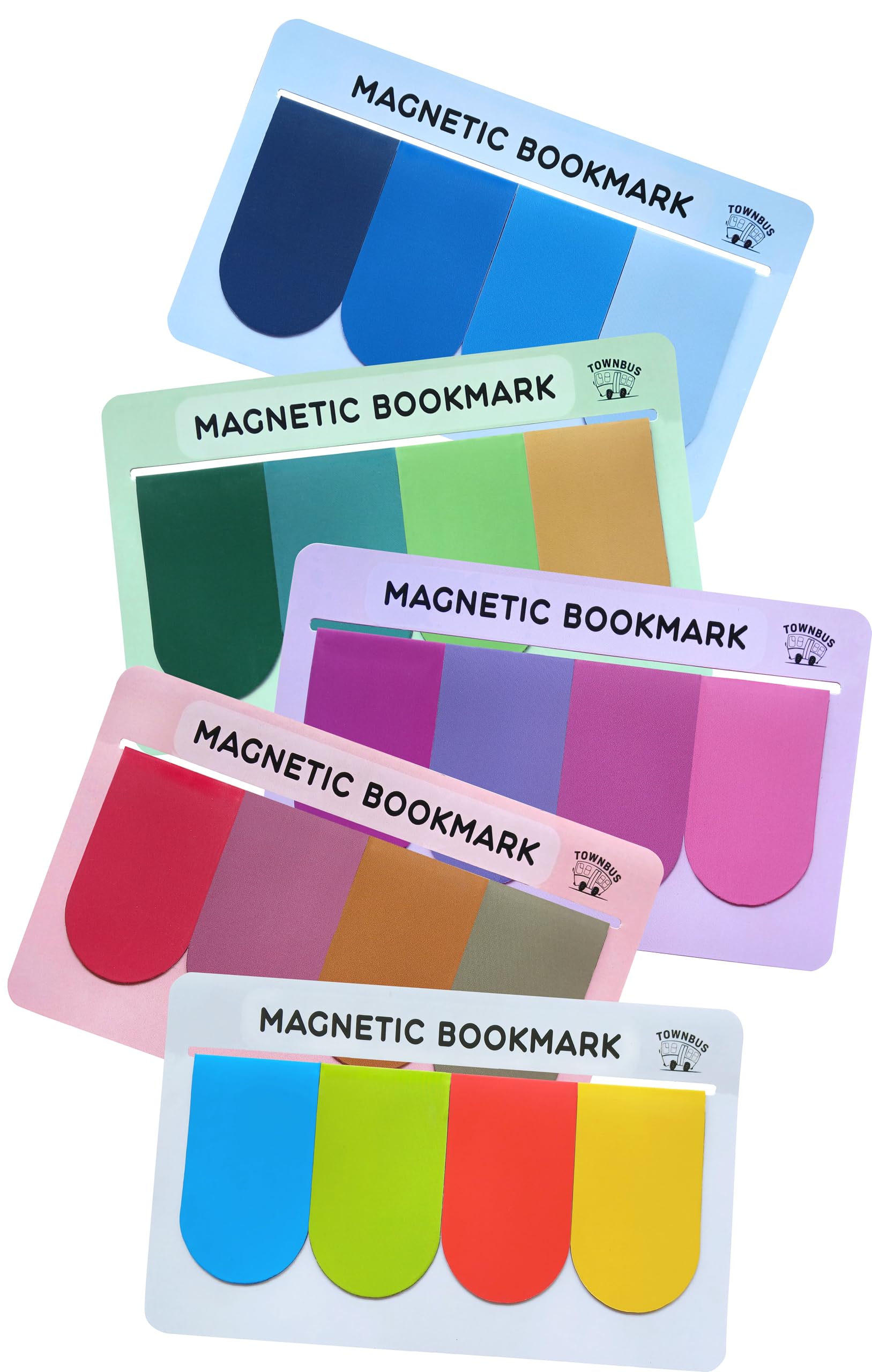 20 Nos of Colourful Magnetic Bookmark with Soft Touch Lamination | Book Marker Clip for Teachers, Students, Book Lovers