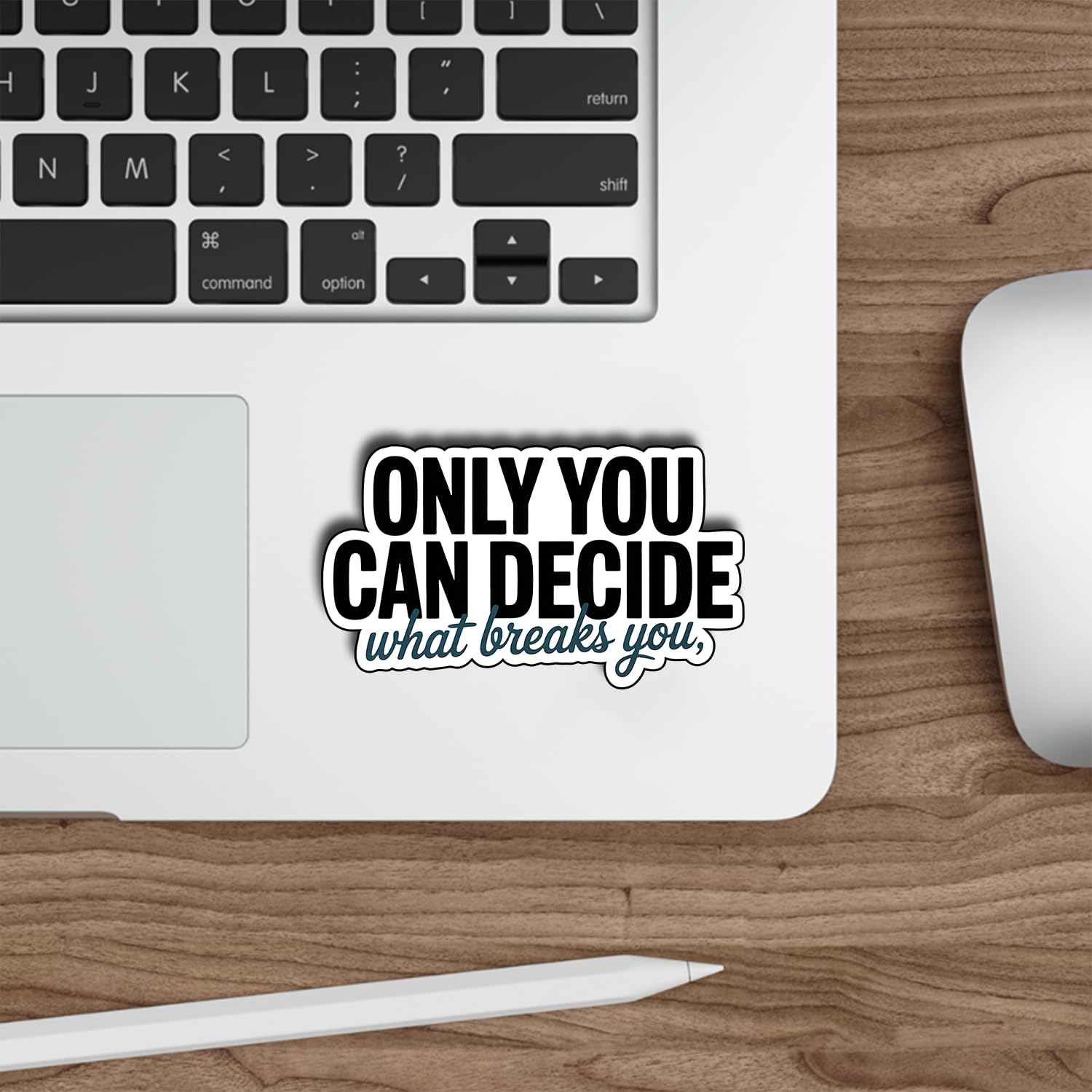 (3 szt.) 'Only You Can Decide What Breaks You' naklejka, 'Empowering Self Growth' cytat winylowa naklejka na laptopa butelka wody dziennik
