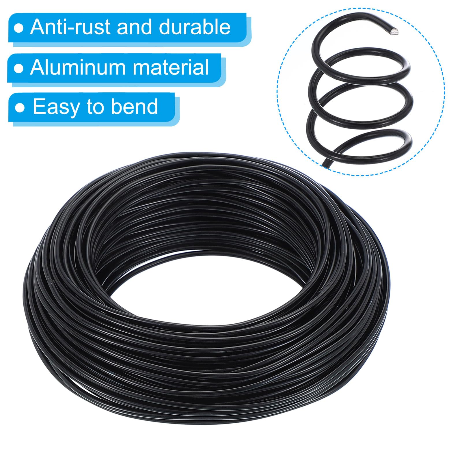 Fil De Formation Bonsaï 1 Mm - Rouleau De 10 M En Aluminium Anodisé Noir - Pour Façonner Branches Et Tiges