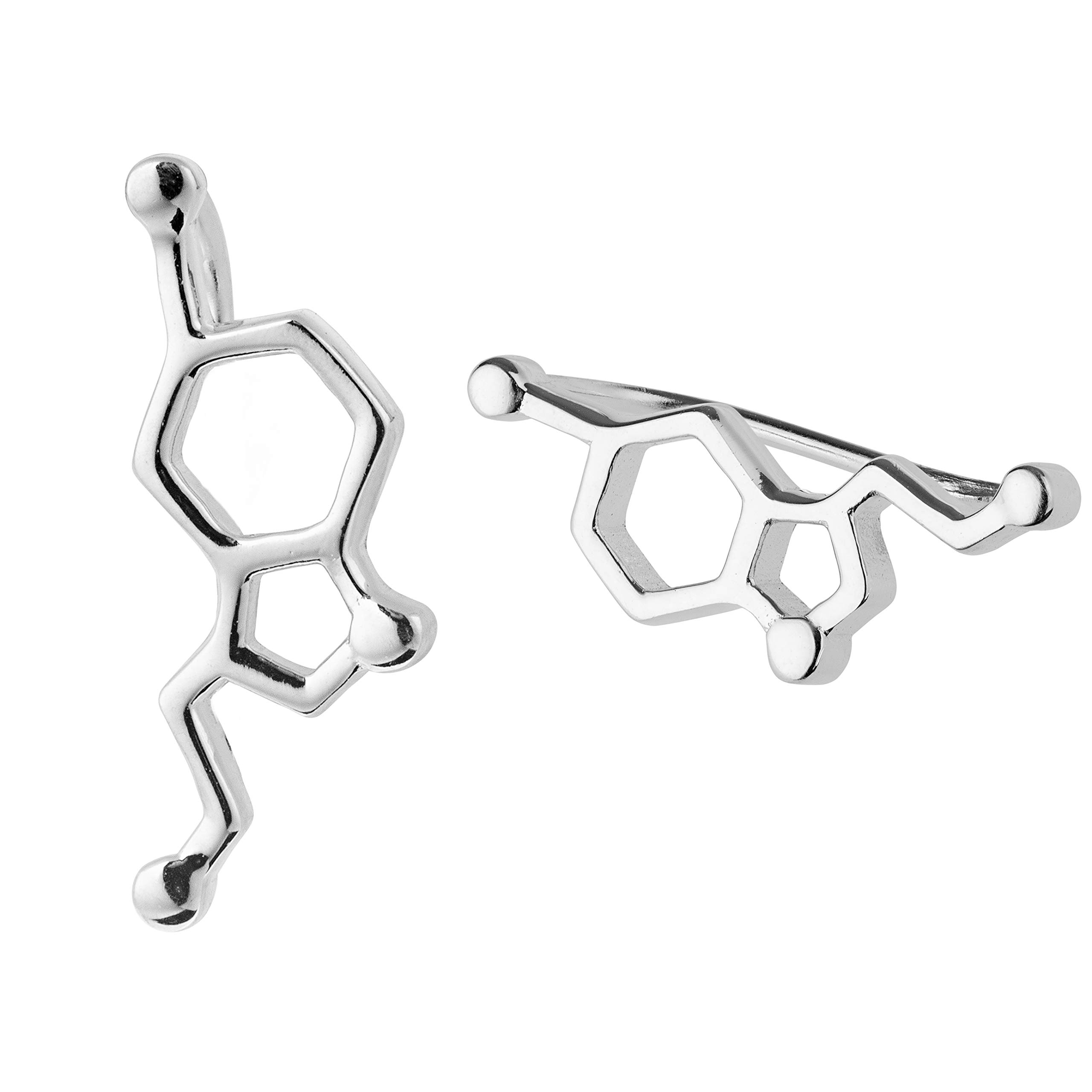 Collar Forma Molecular De Serotonina Plata Enchapada En Oro | Cuotas sin interés