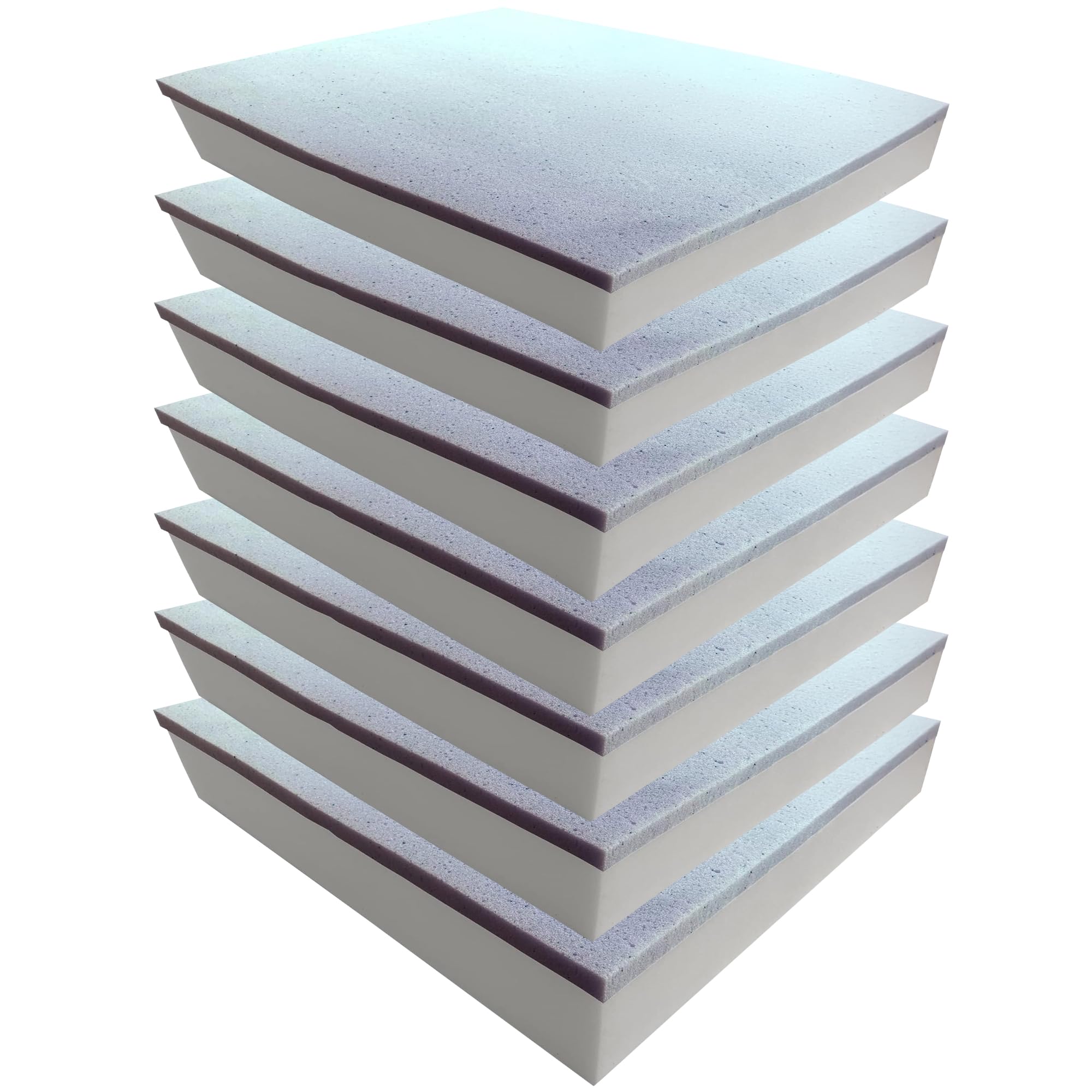 Foamma 5" x 28" x 28" Gel Memory Foam (Chair Cushion Foam for Dining Chairs, Wheelchair Seat Cushion), 7 Pack
