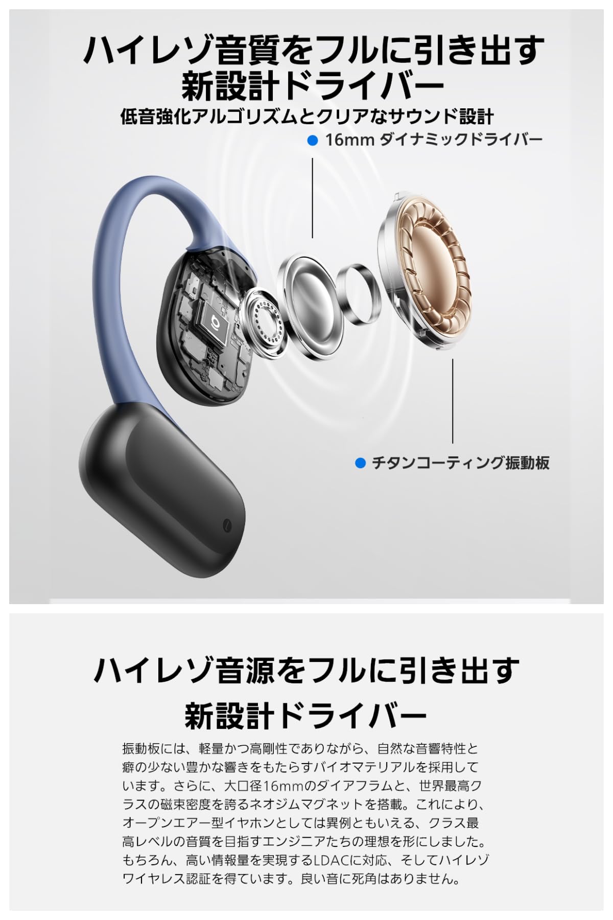 baseus Eli 15i Fit ワイヤレスイヤホン 骨伝導　ハイレゾ Baseus Eli 15i Fit オープンイヤー完全ワイヤレスイヤホン