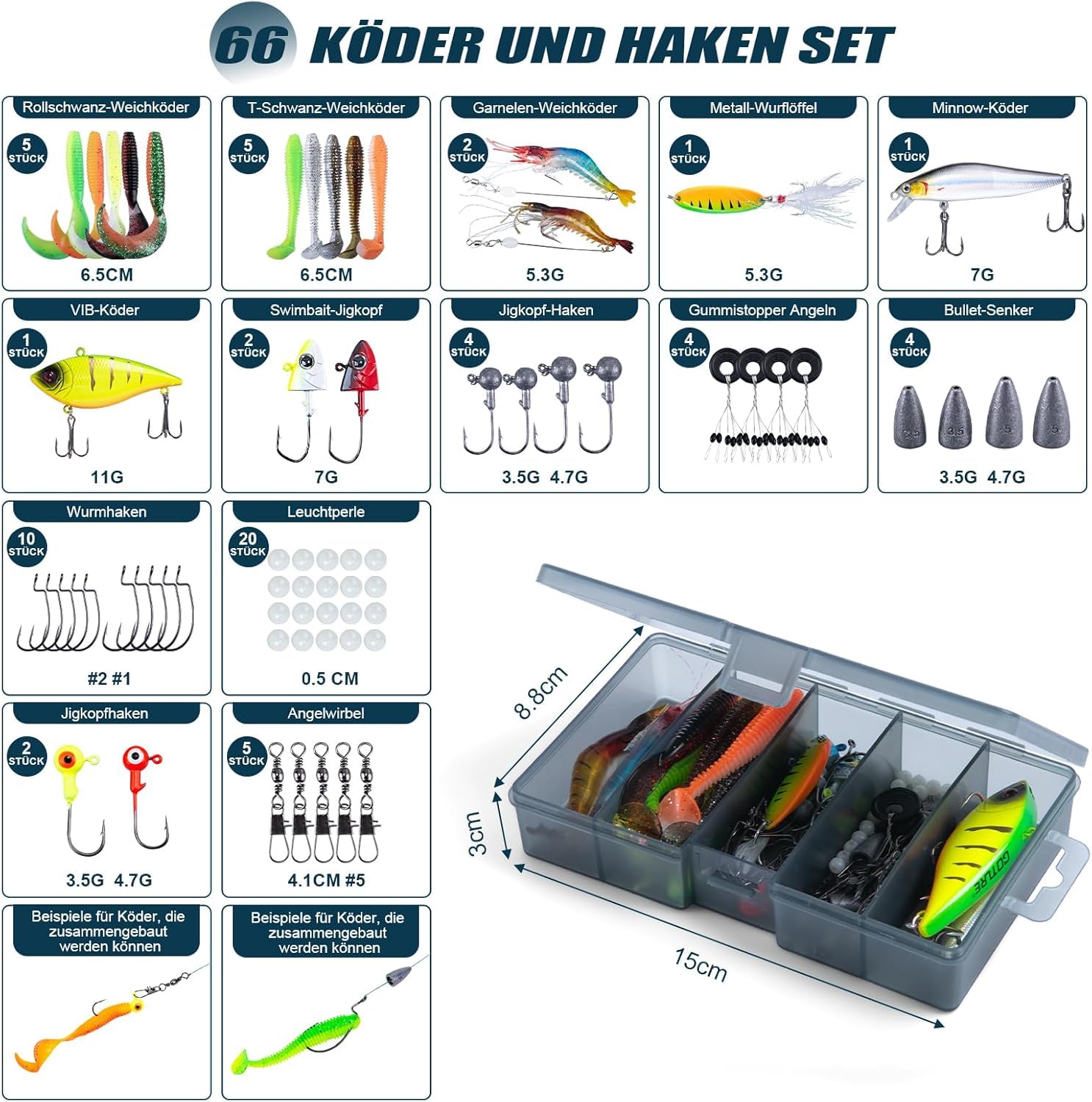 Goture Angelset mit Teleskop-Angelruten (24T Carbon),1,8m/2,1m/2,4m/2,7m I Angelrute Set Komplett 5.2:1 Spinnrolle, 150m/14kg Schnur, Köderbox & Tragetasche – für Salz-/Süßwasser, Reisen–Angelgeschenk