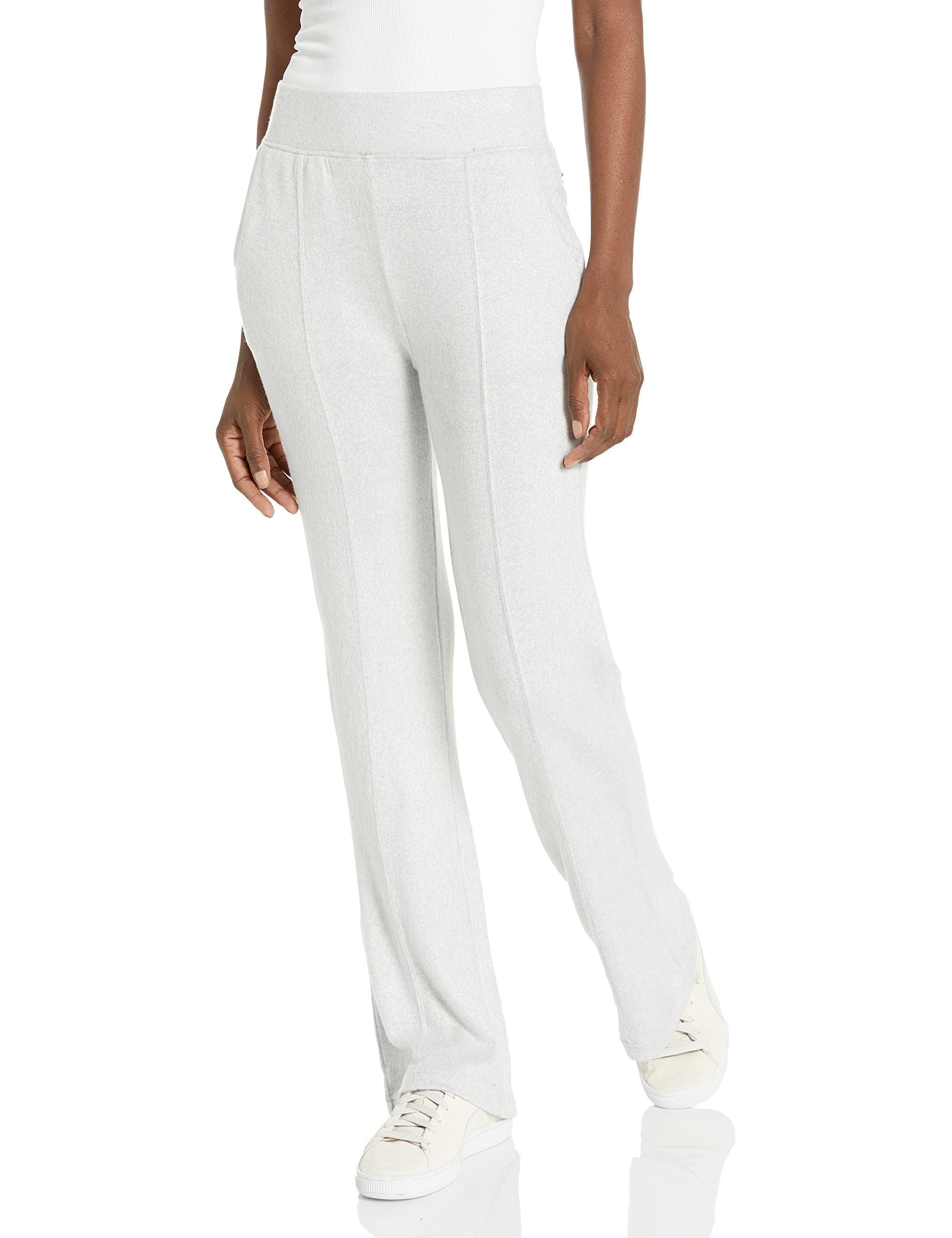 Marc New York Performance Women's Hacci Wide Leg Sports Pants, Vapor Heather, Medium
