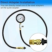 Vista 7 de JoyFans Herramienta probadora de presión de aceite, kit de medidor de presión de aceite de 0-140PSI para sistema de combustible, sensor mecánico