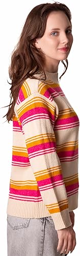 Vista 3 de Suéter a rayas súper suave y acogedor para mujeres, niñas, adultos, adolescentes, más disfraces de Halloween