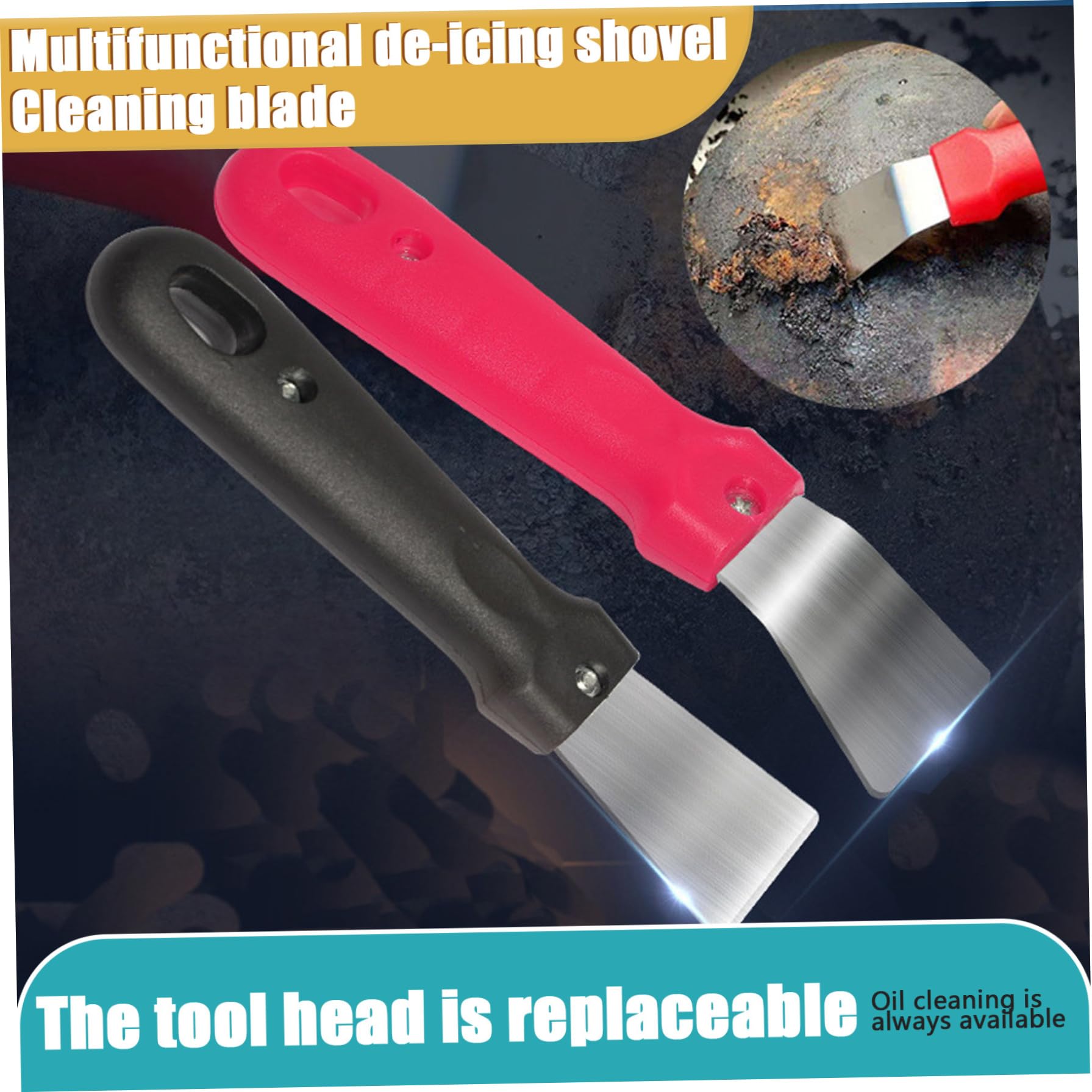 Raspador de Plancha, 2 Piezas, pequeño, Recto y Curvo, de Metal, espátula para Barbacoa al Aire Libre, Parrilla rígida, raspador de Limpieza, espátula, de Parrilla, Herramienta raspadora