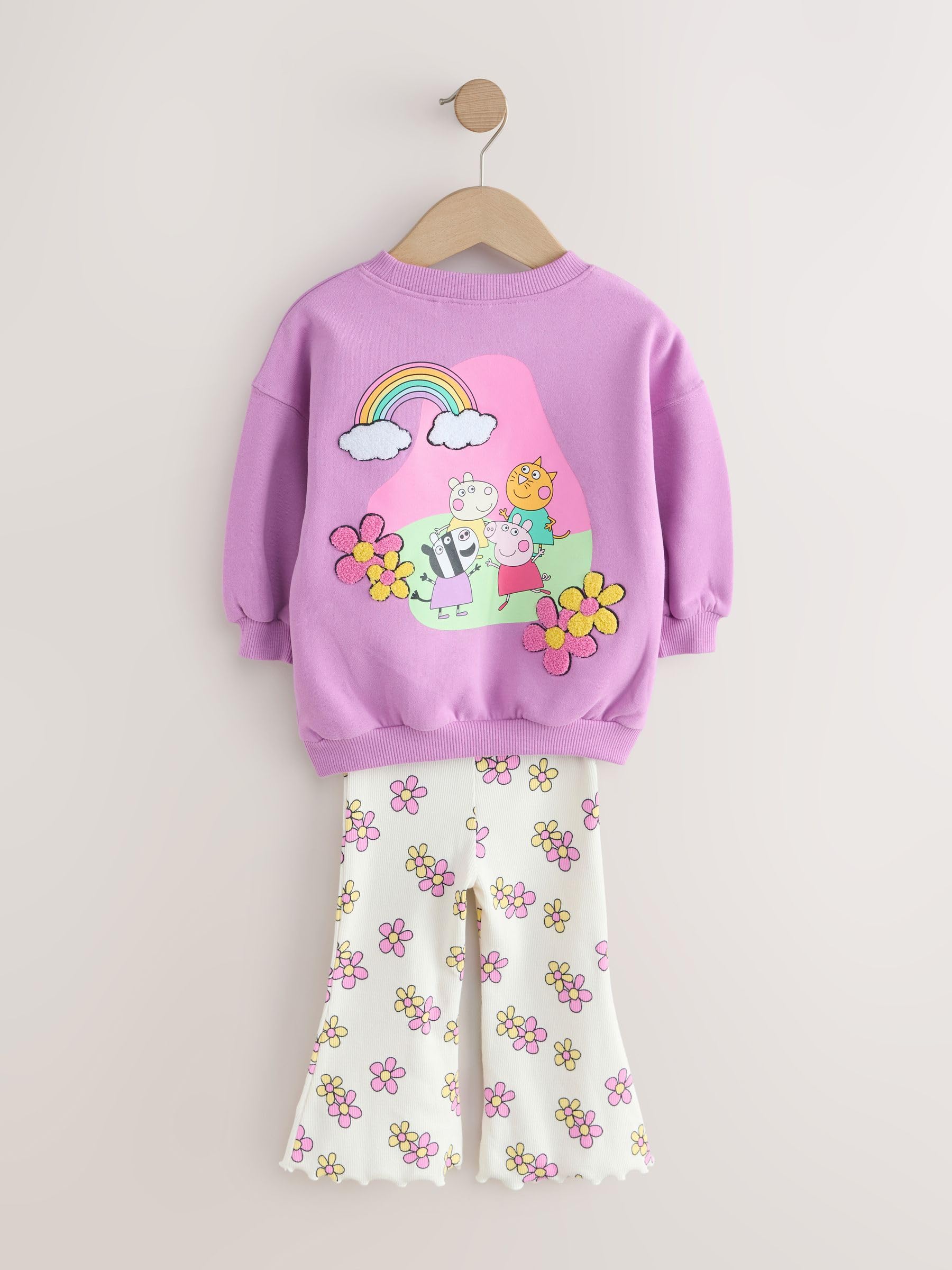 NEXT Ragazza Completo con felpa e leggings svasati