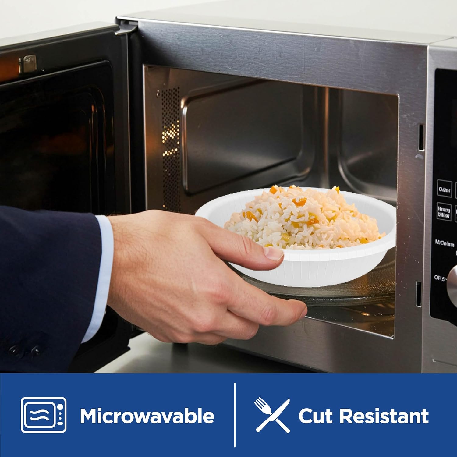 Georgia-Pacific Dixie 12oz Medium-Weight Paper Bowls by GP PRO, White, UXB12WS, 500 Bowls Per Case